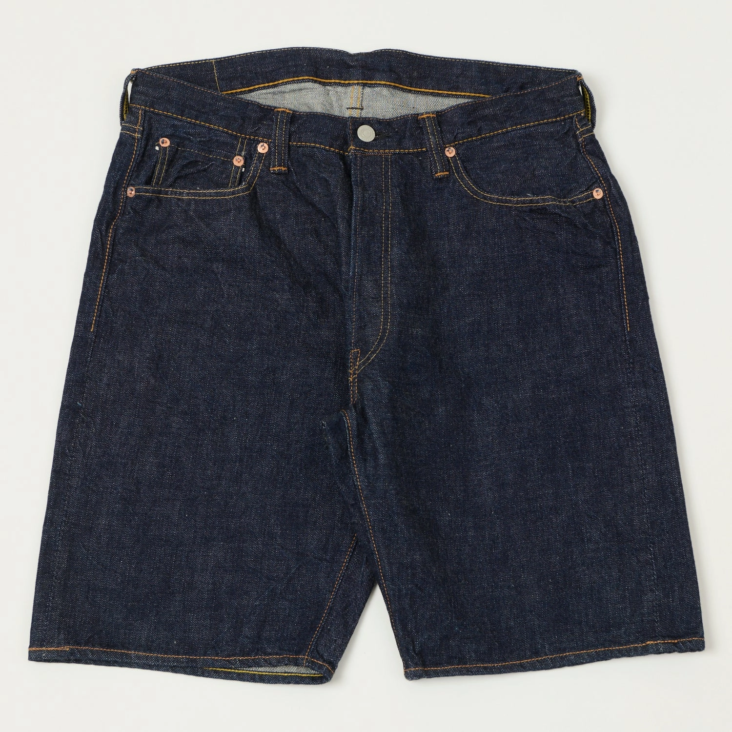 Full Count 1904 Five Pocket Denim Shorts - One Wash Durable Stitching