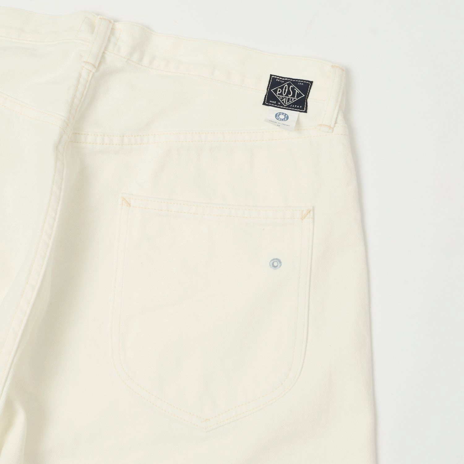 Post Overalls No.2 Five Pocket Denim Shorts - White Weekend Style