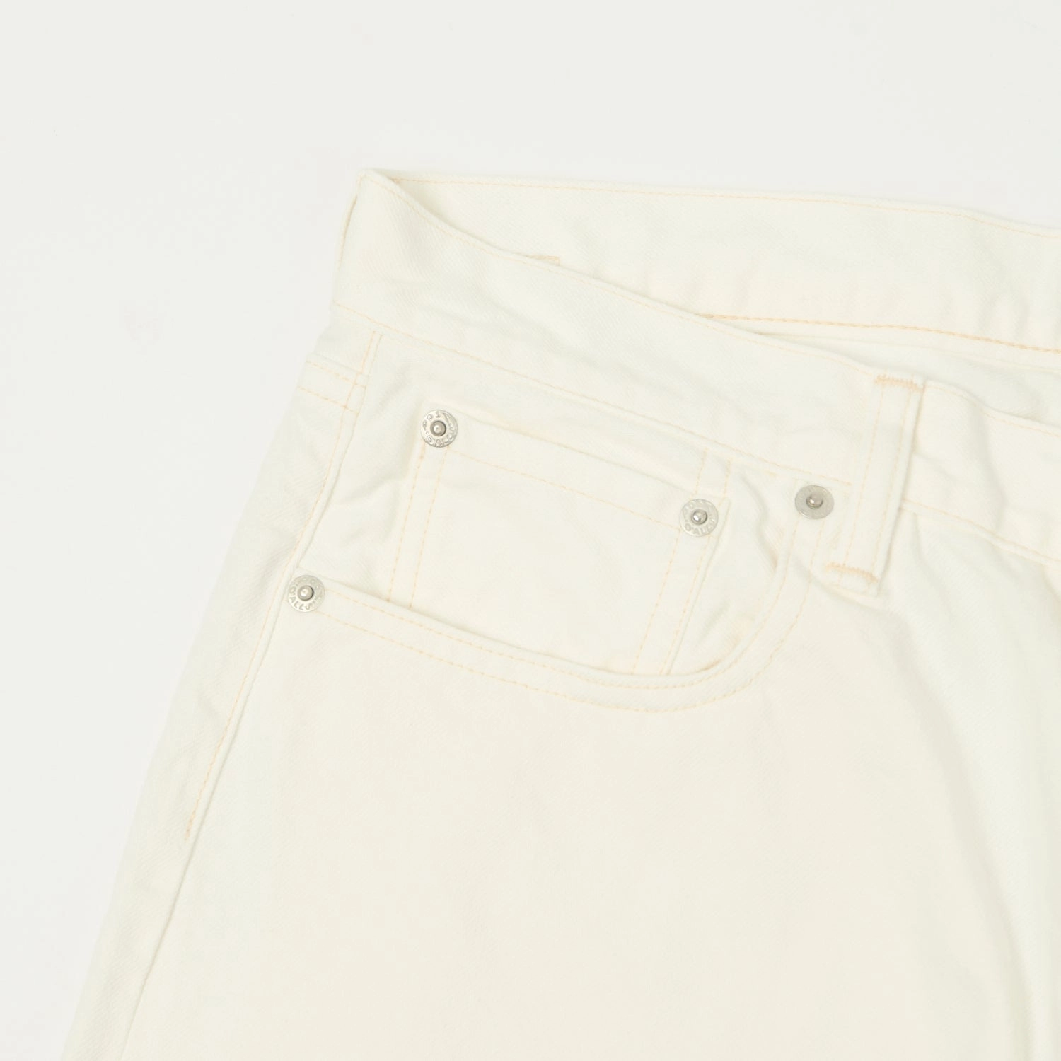 Post Overalls No.2 Five Pocket Denim Shorts - White Anti Chafe Seamless Clean Finish