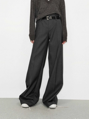 Wool Blend Belted Pants Versatile staple Outdoor Activity