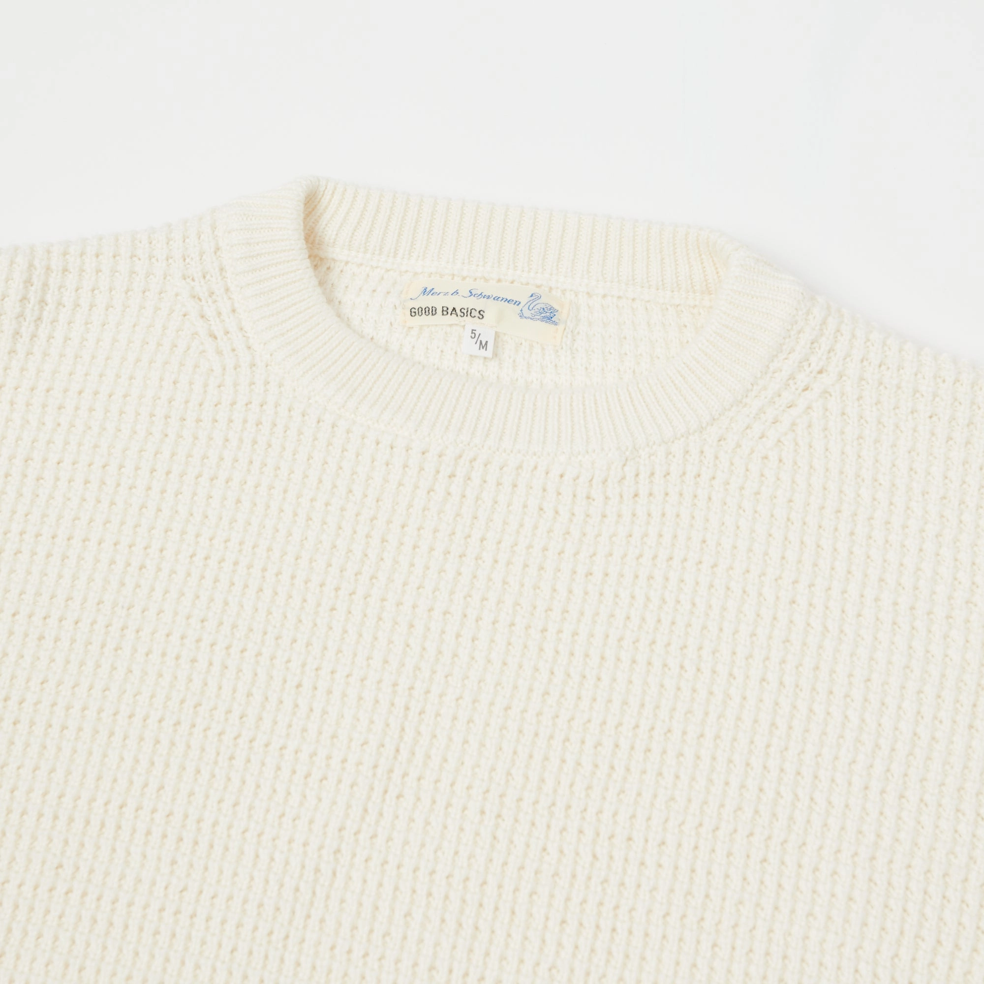 No Fuss Merz b. Schwanen 'Good Basics' Waffle Knit Pullover - Nature
