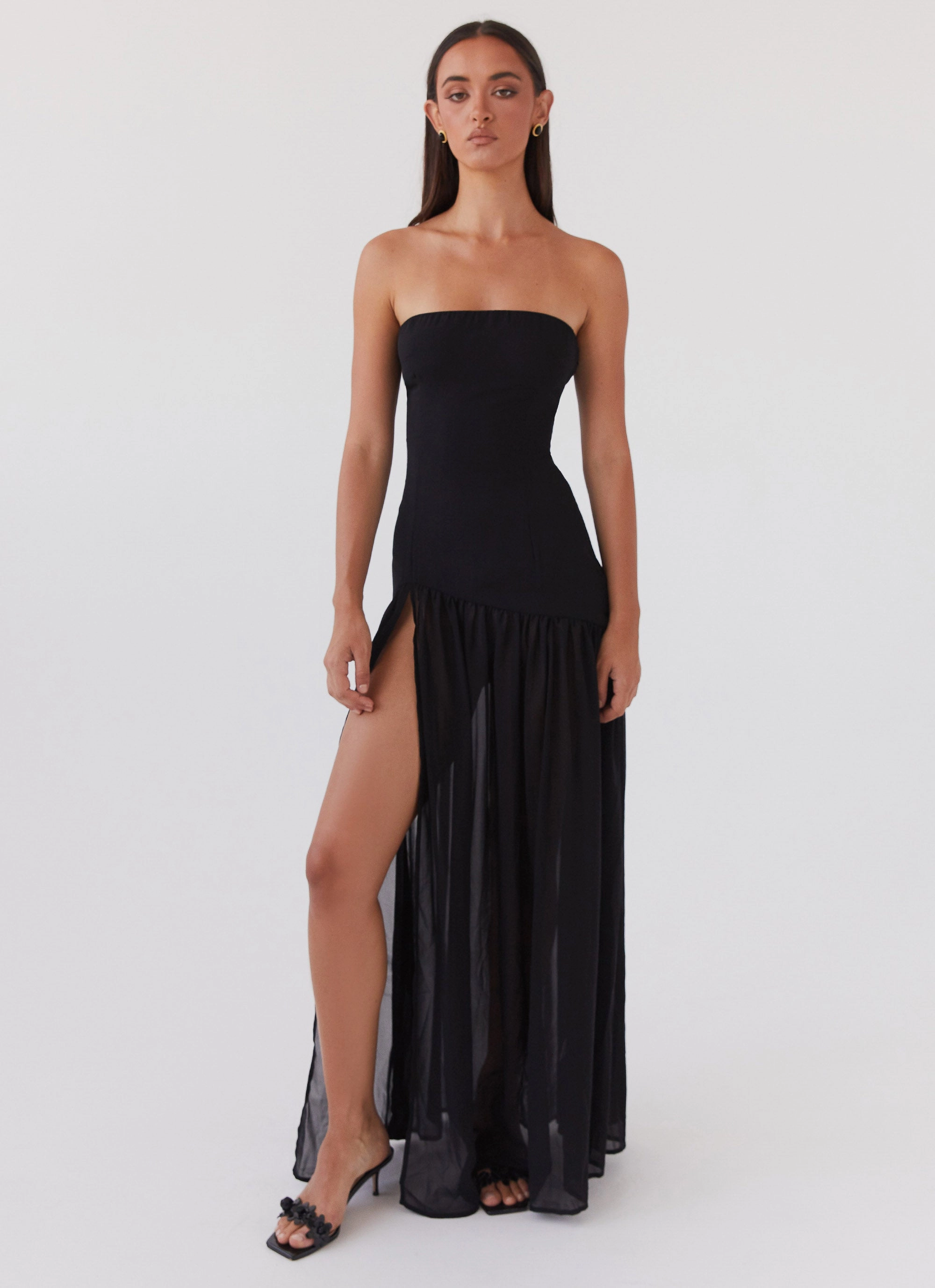 Eden Strapless Maxi Dress - Black Cool Simplicity