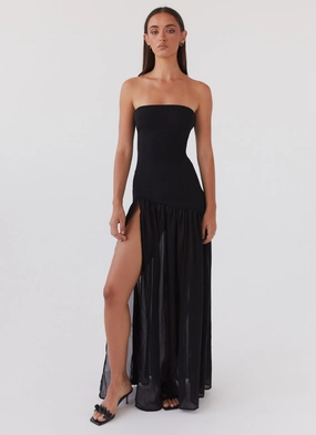 Eden Strapless Maxi Dress - Black Cool Simplicity