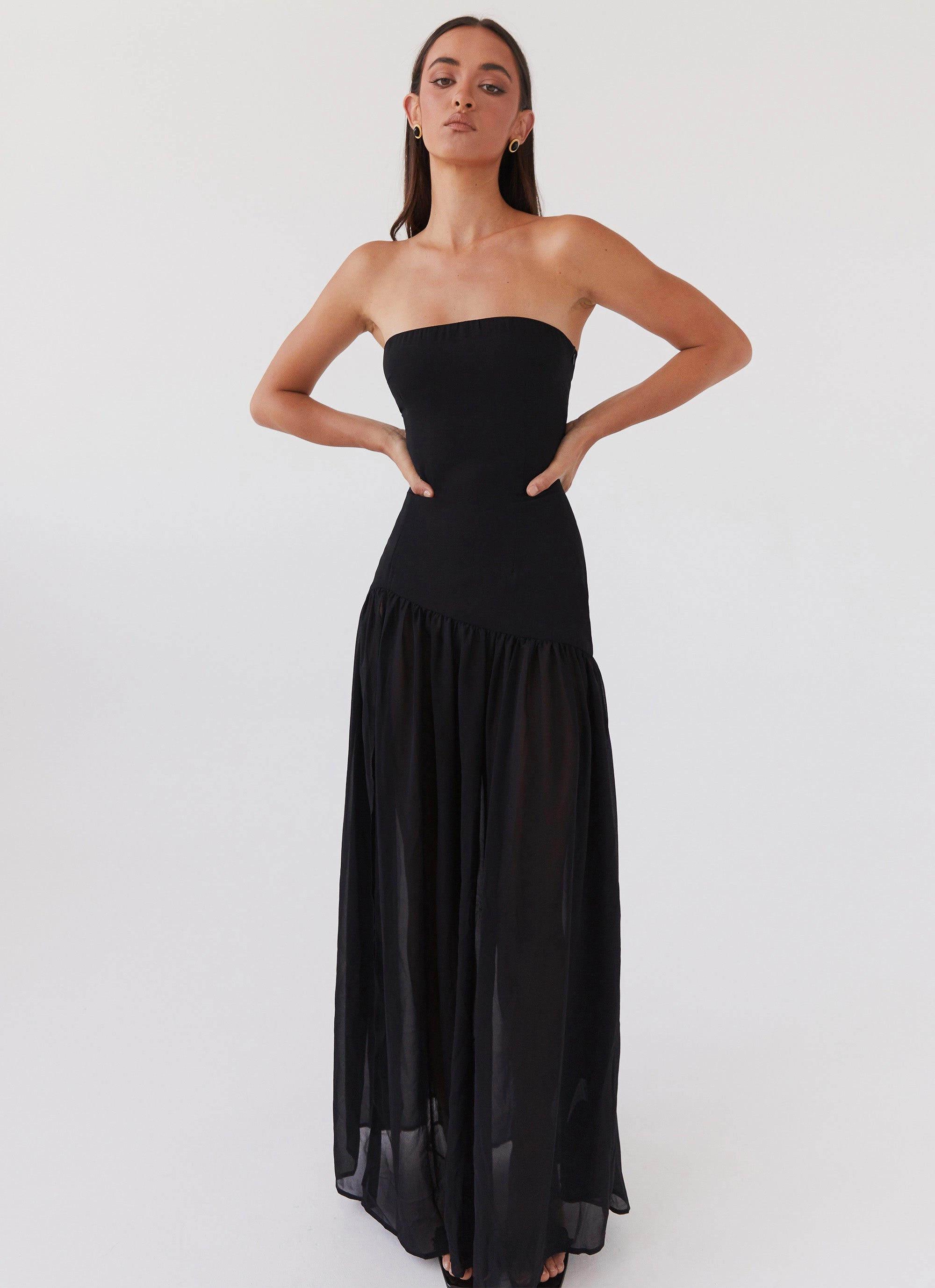 Eden Strapless Maxi Dress - Black Sophisticated Appeal Comfortable Style