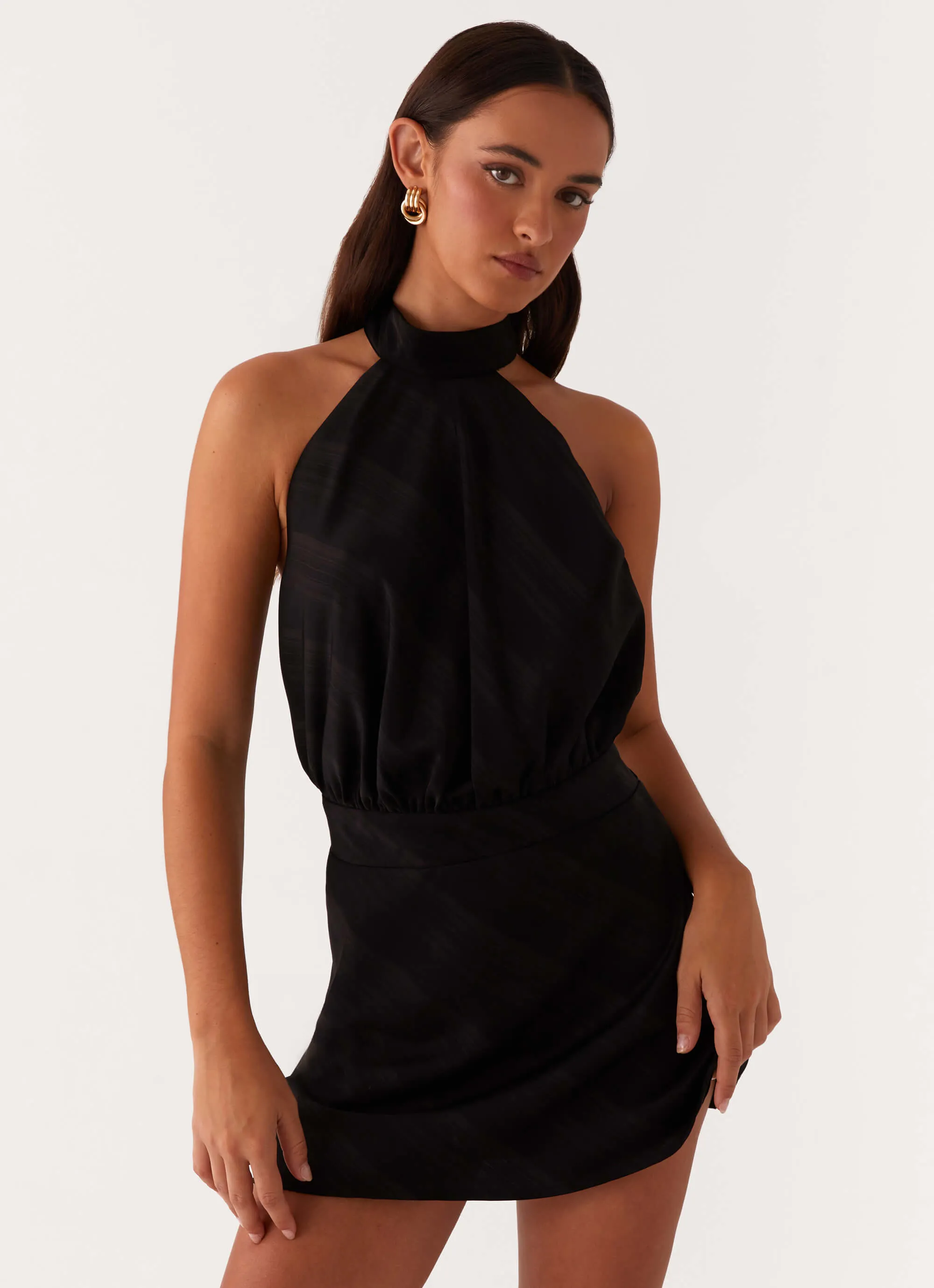 Easy Texture Camera Shy Mini Dress - Black