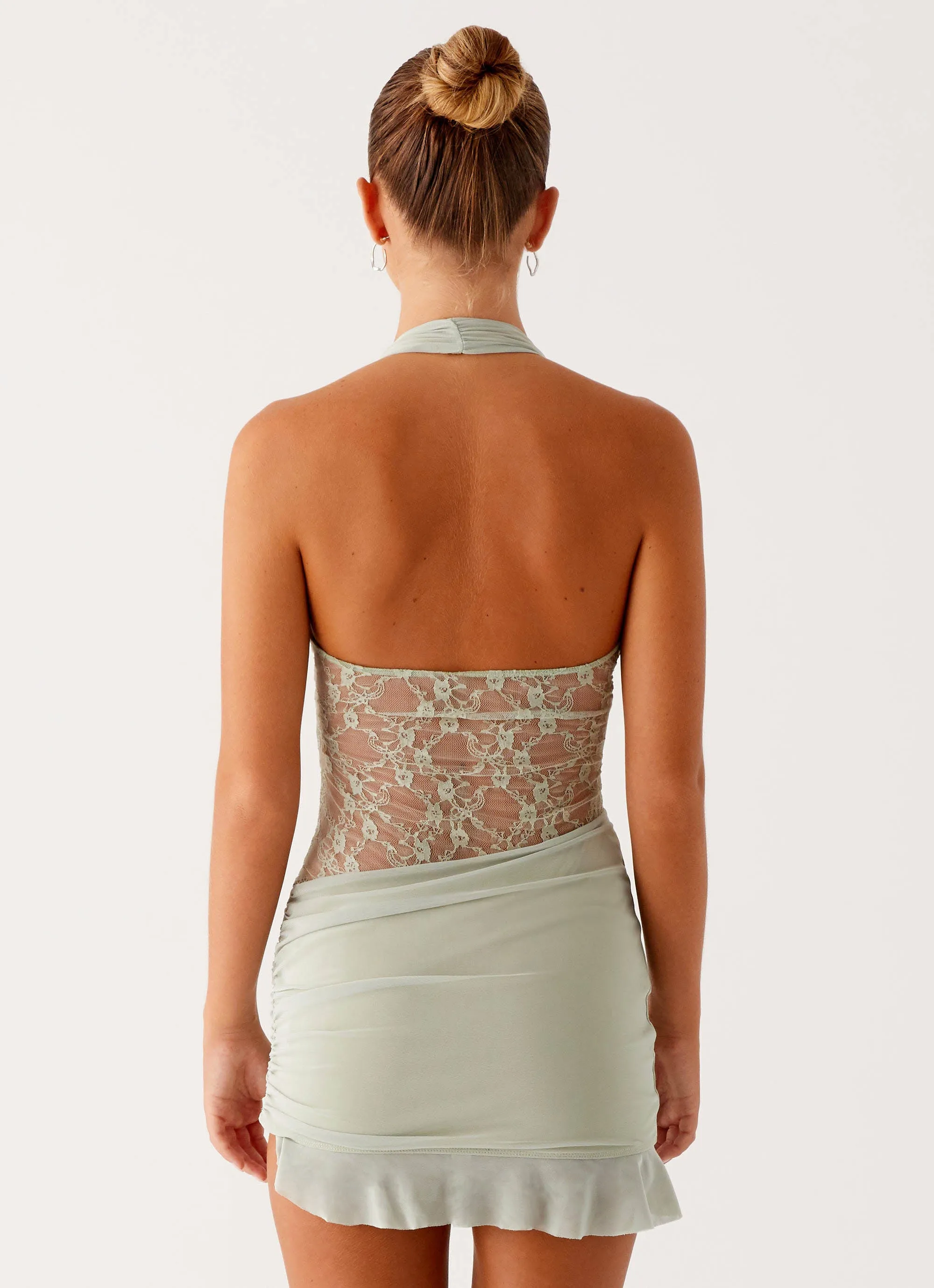 Tate Mesh Mini Dress - Sage Elegant Touch Street Flex