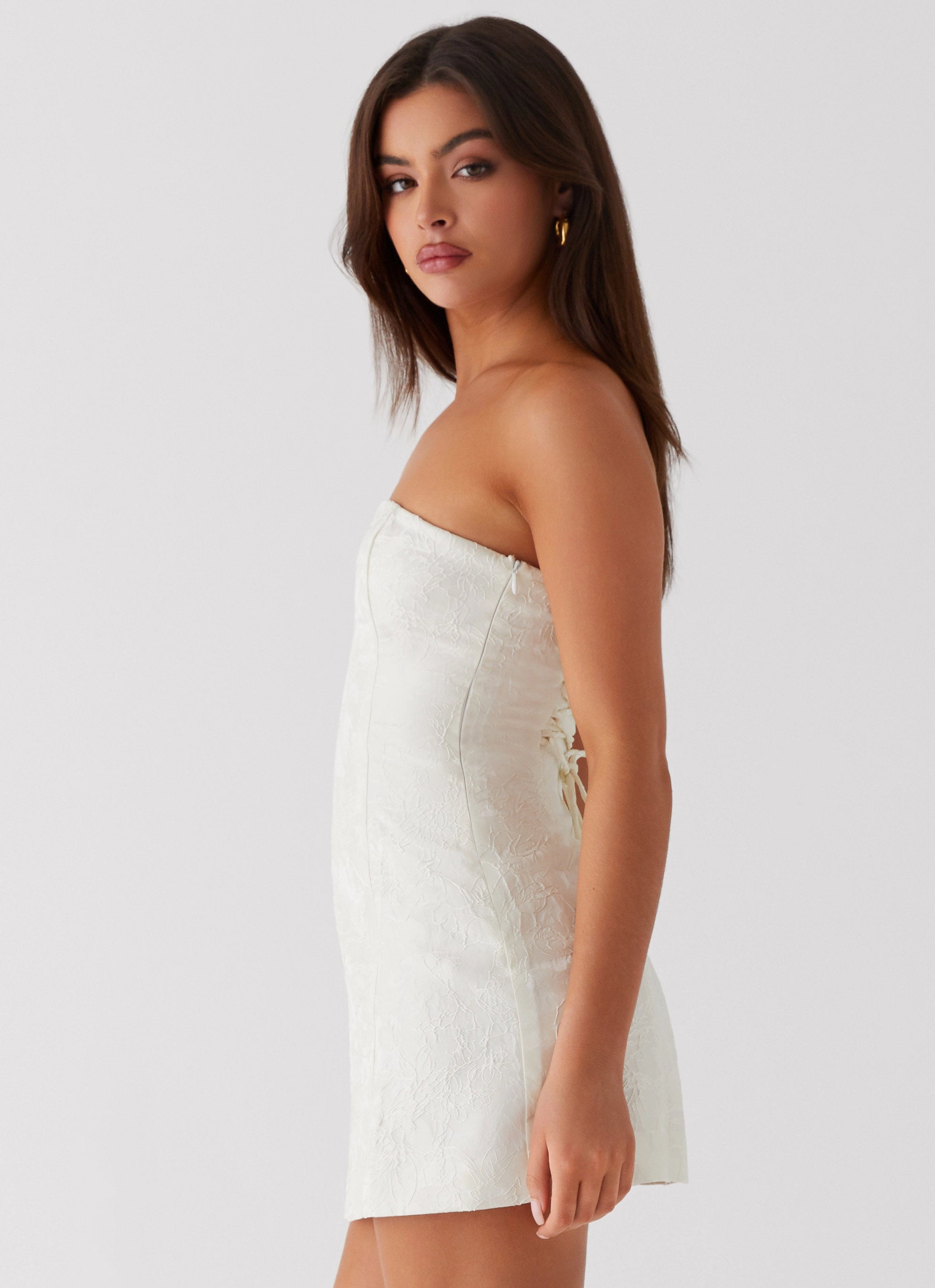 Vintage feel Eternity Strapless Mini Dress - Ivory