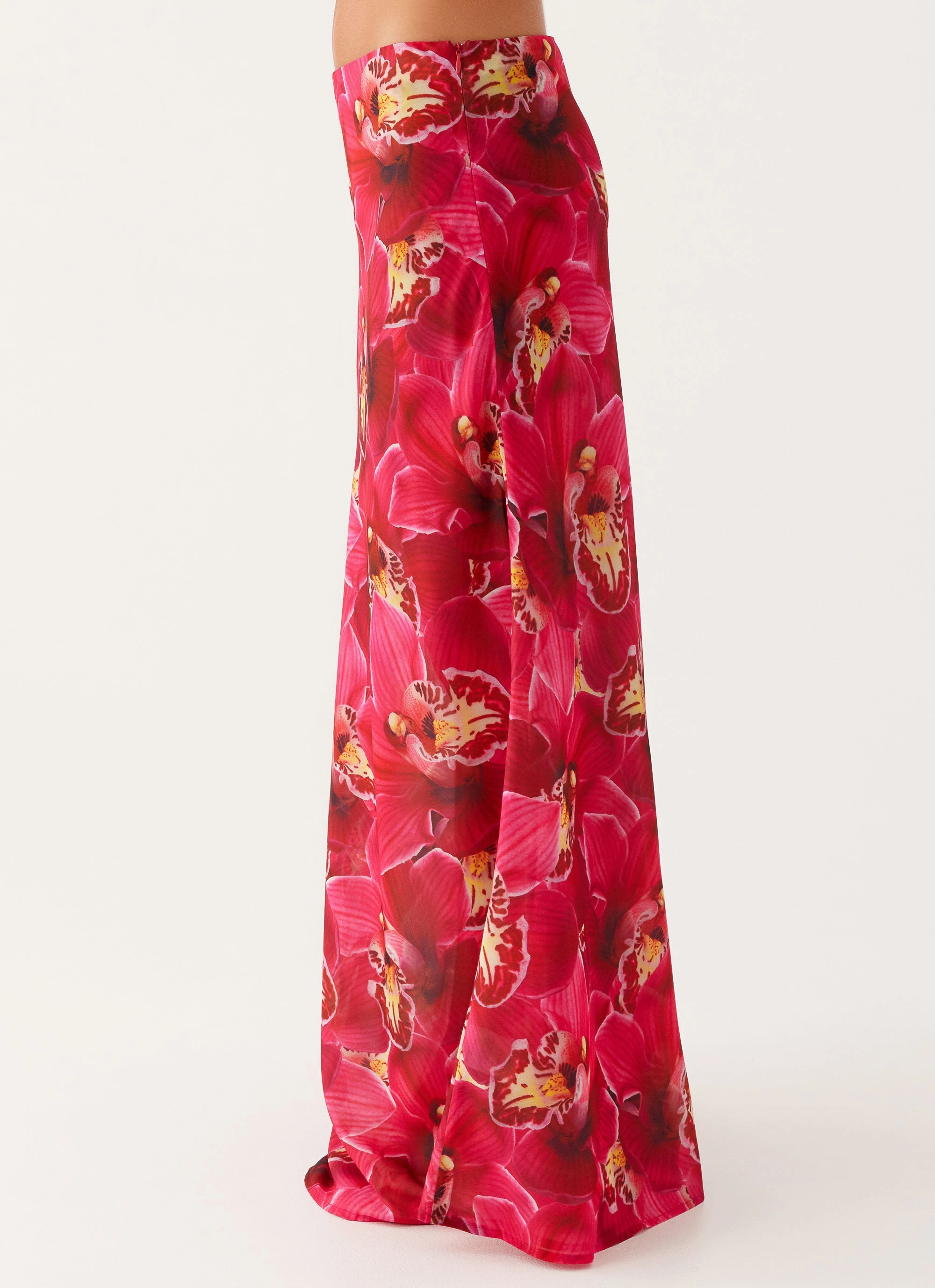 Ashley Maxi Skirt - Orchid Pink Contrast Stitching Removable Belt