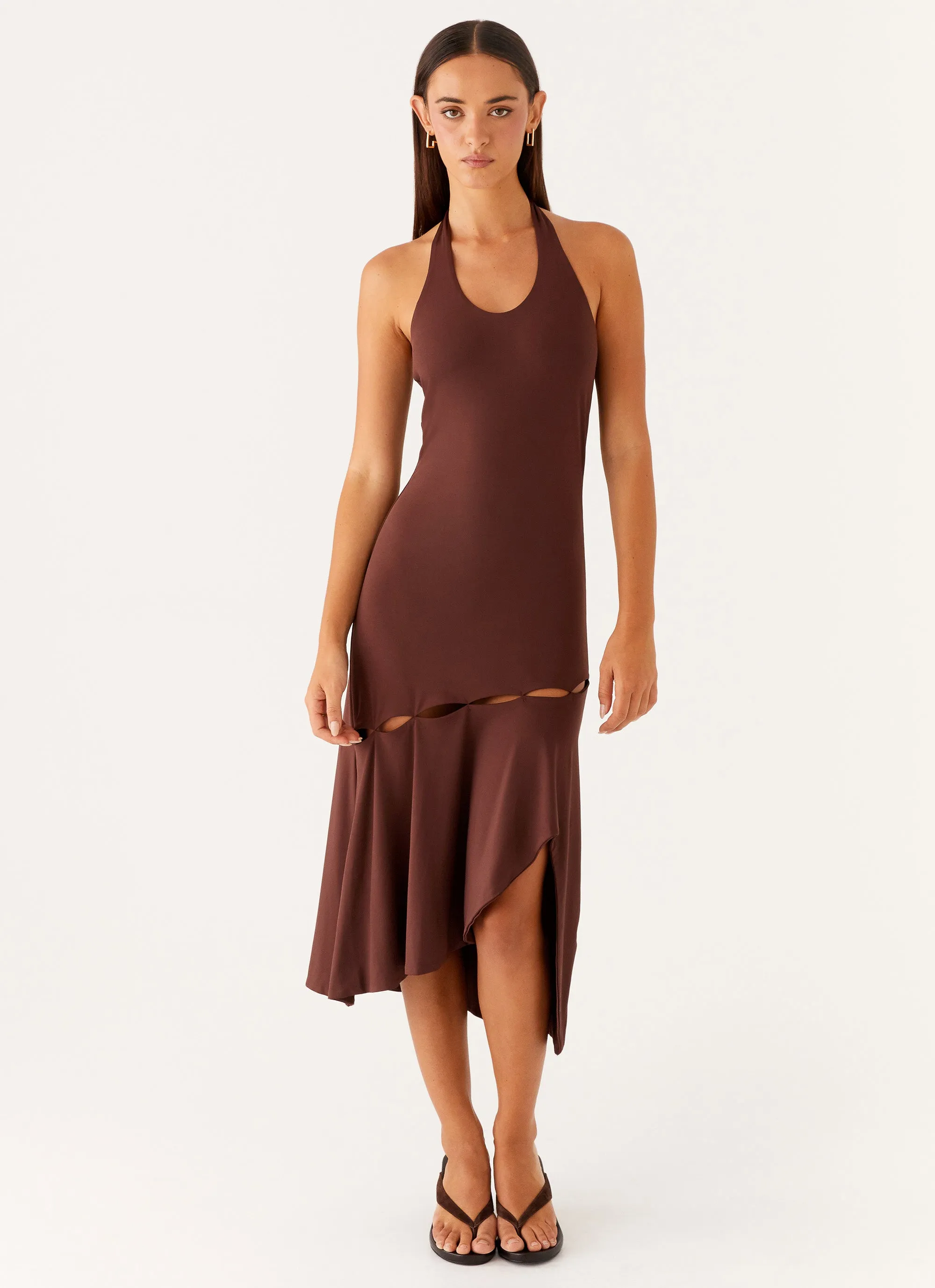 Sleeve Light Fast Times Midi Dress - Chocolate