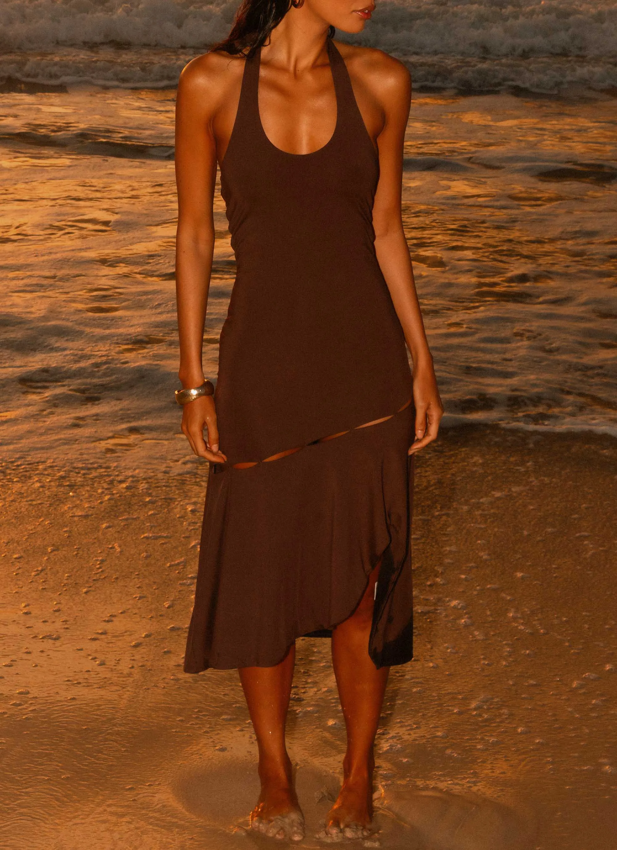 Fast Times Midi Dress - Chocolate Event Safe Fashionable Comfort Wear