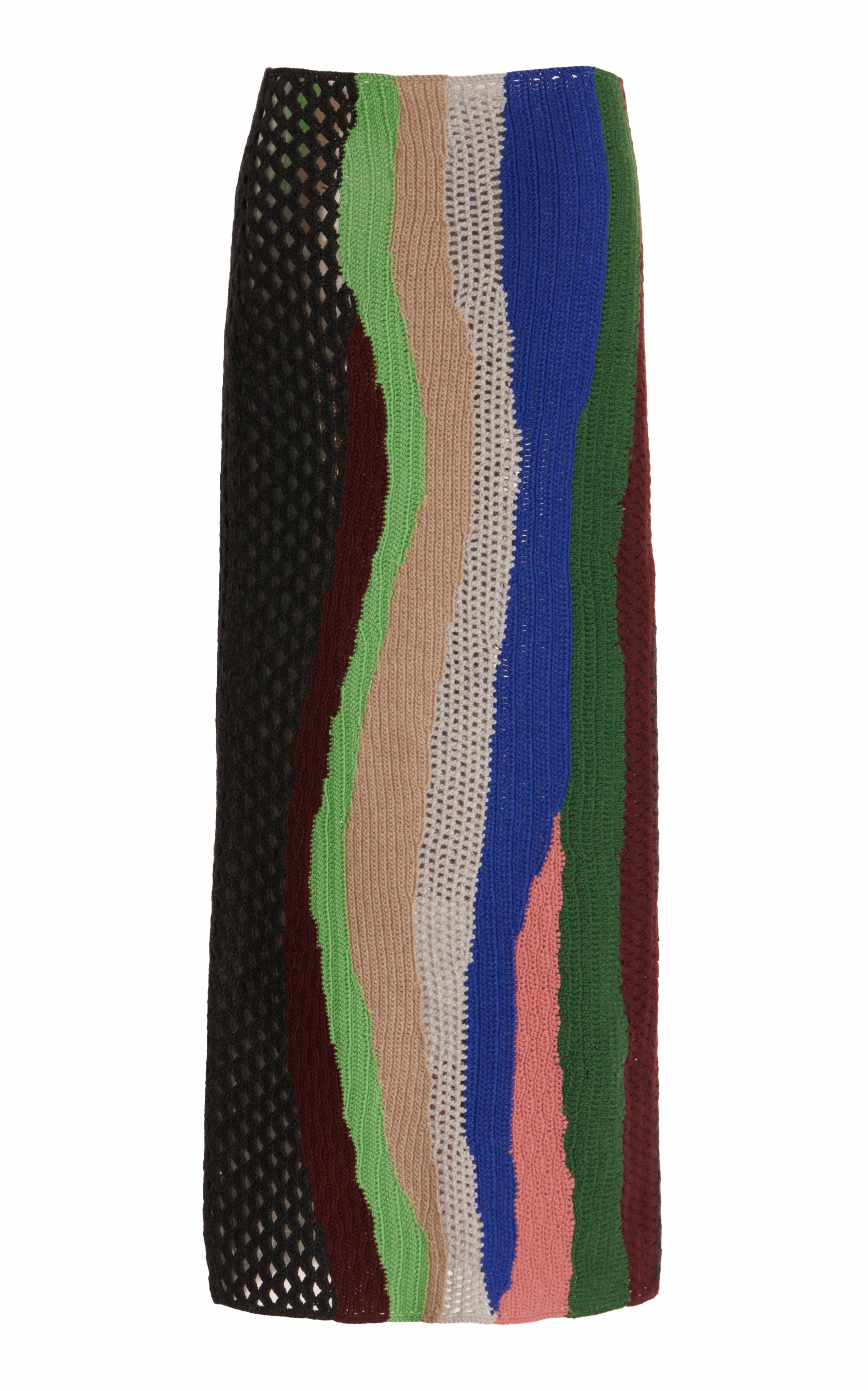 Stretch Waistband Design Stretchable Waistband Fatima Crochet Maxi Skirt in Multi Cashmere
