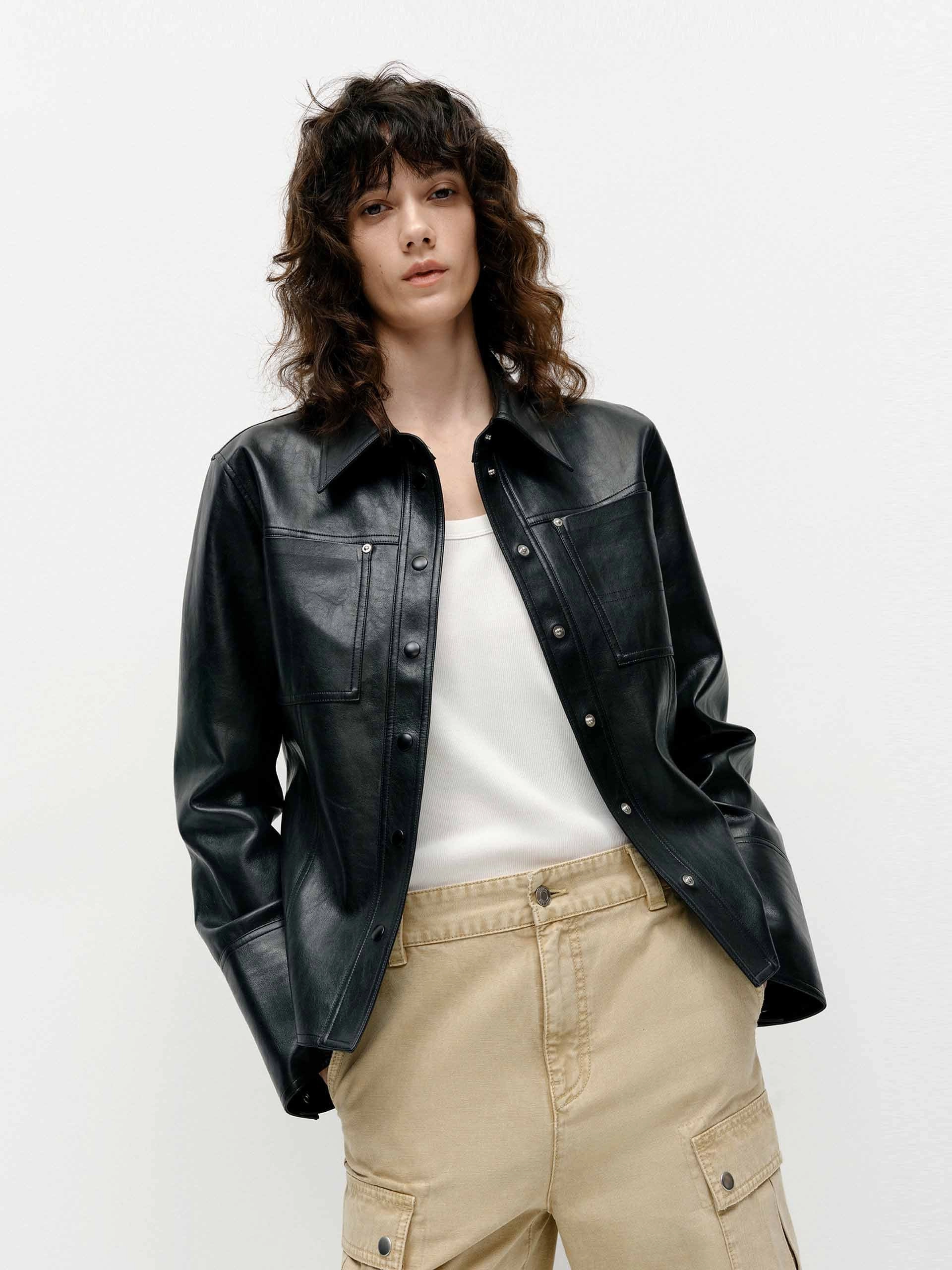 Report Faux Leather Fitted Jacket