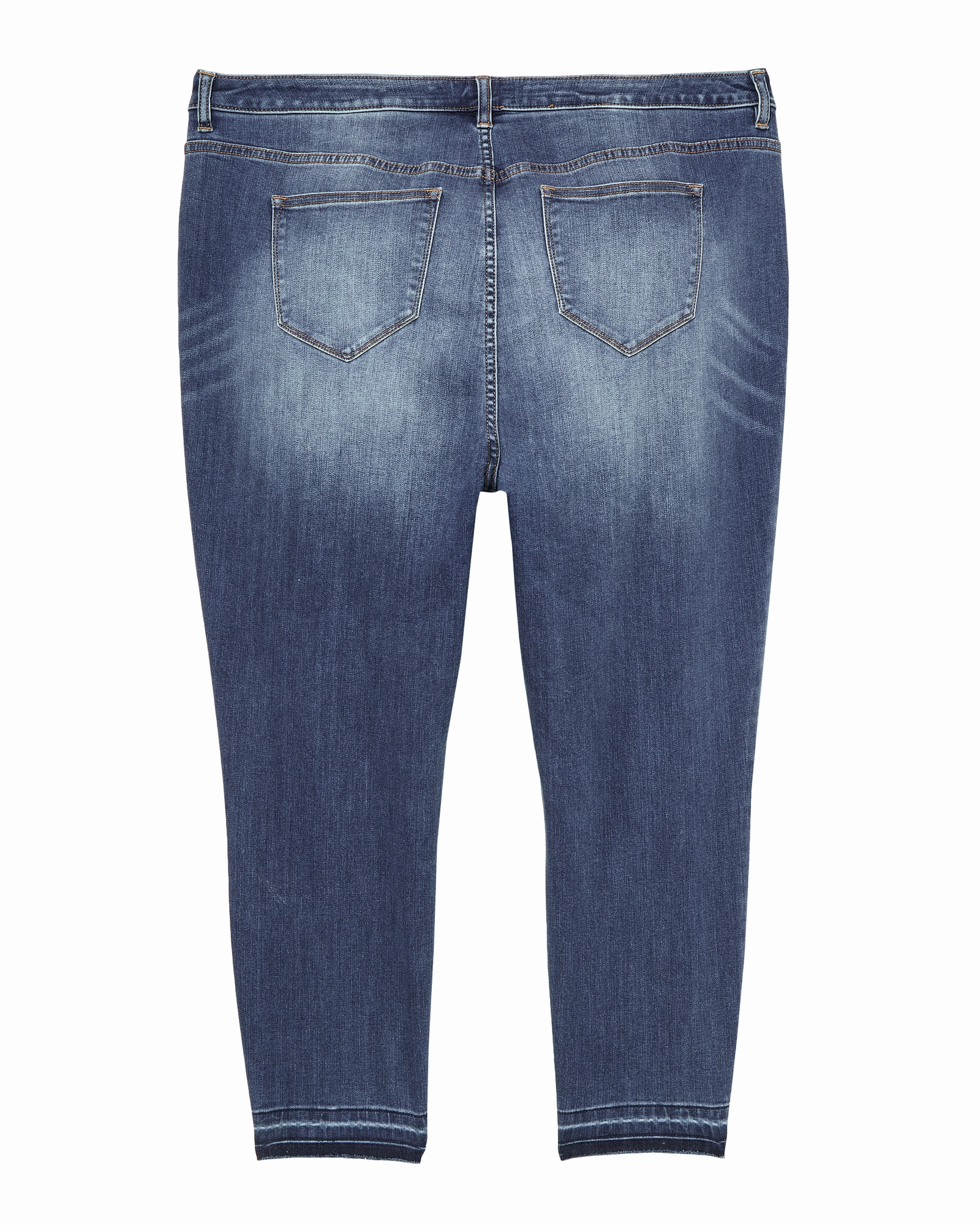 Ford Cropped High Waisted Skinny Jean with Released Hem | Medium Wash Four Way Stretch Fabric Smooth Form