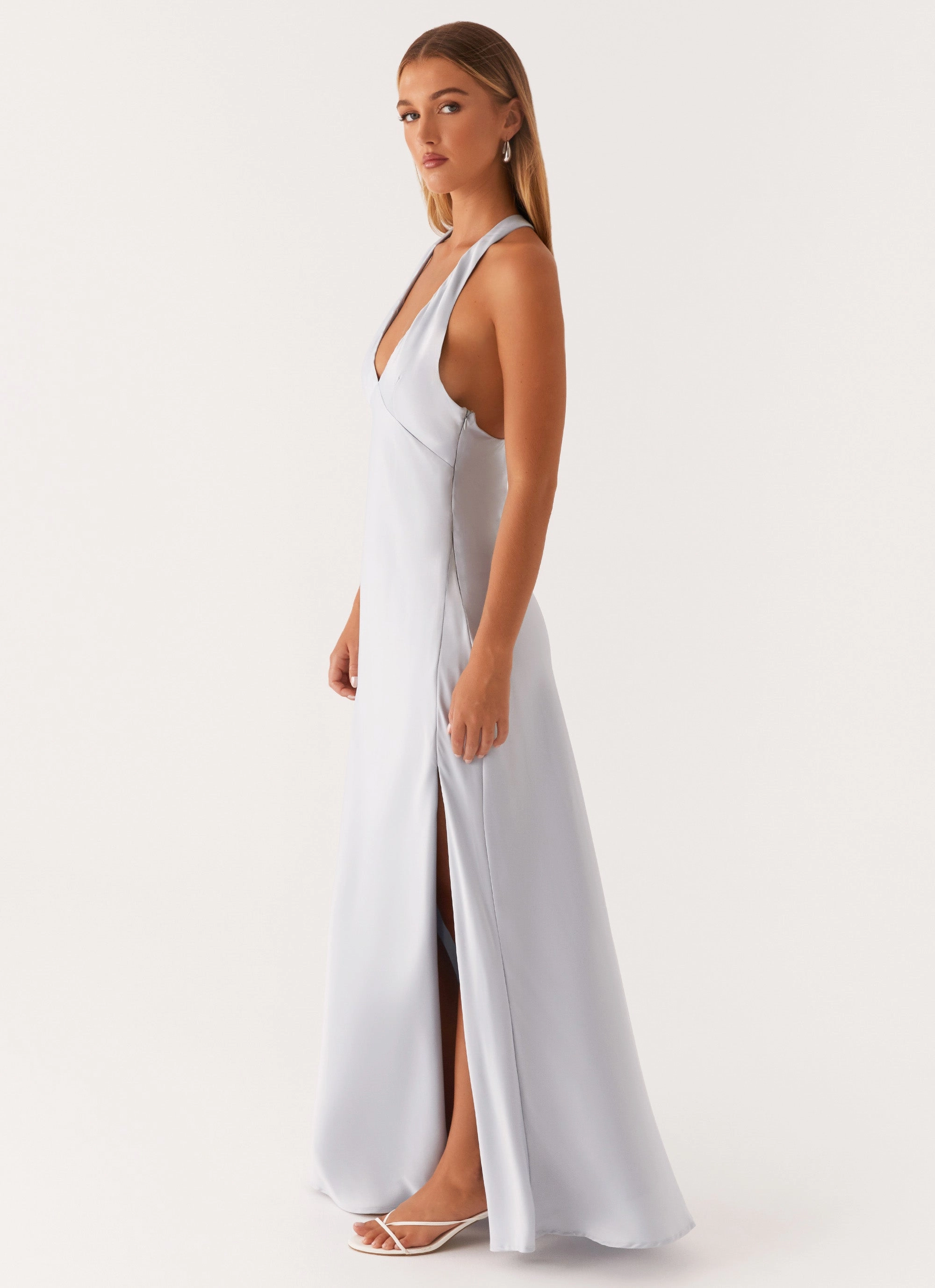 Angie Maxi Dress - Blue Minimal Cut Light Silhouette