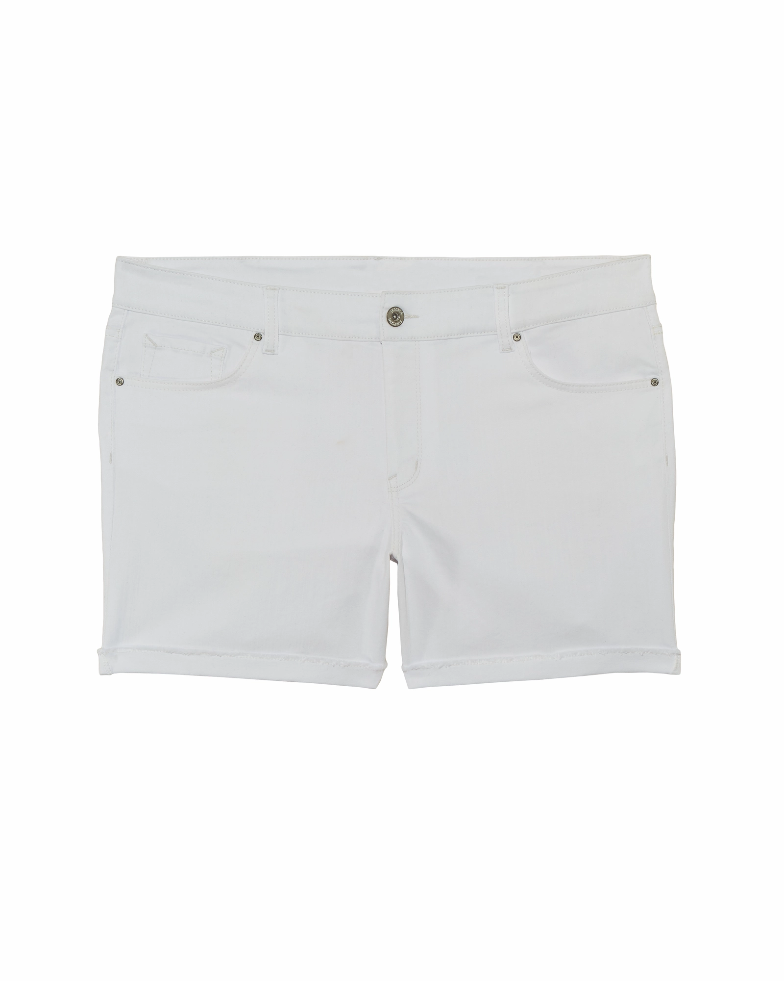 Naomi Fray Cuffed Short | White Premium Fit Nature Lover Gym Ready Music Event