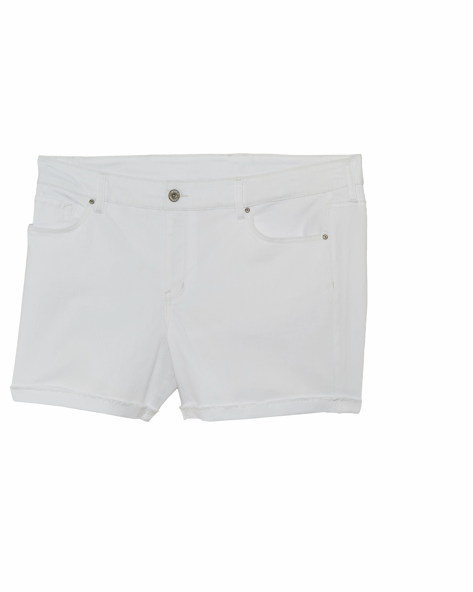 Naomi Fray Cuffed Short | White Sustainable Denim Production
