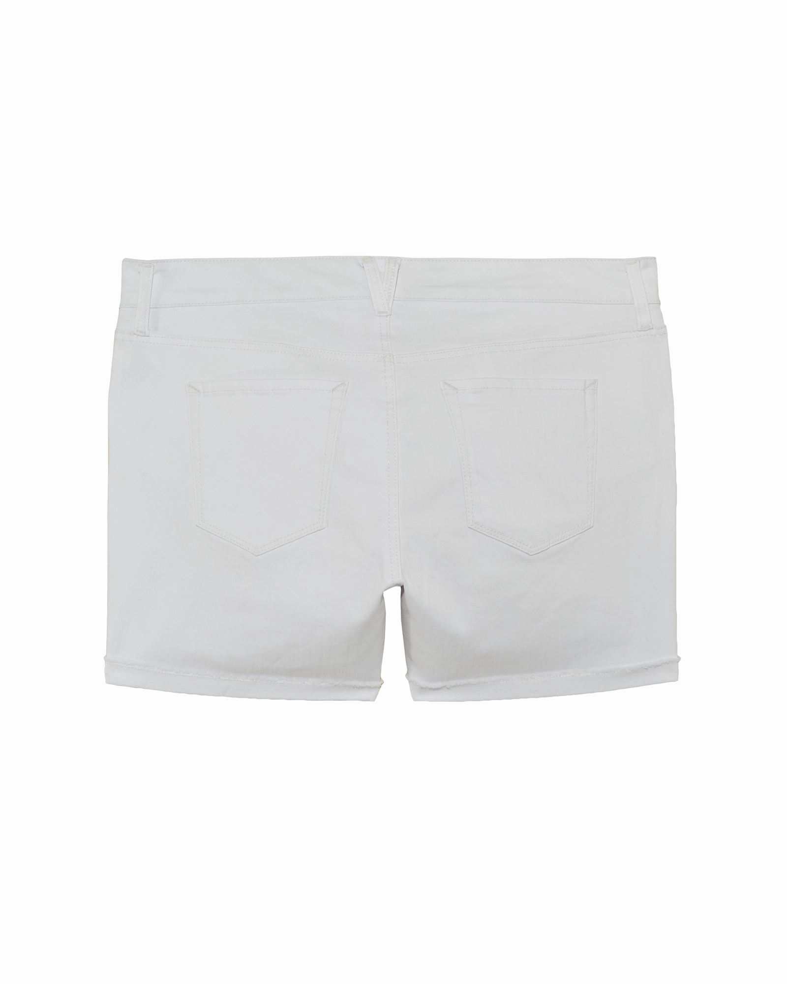 Weekend Warrior Luxury Athlete Fit Eco Friendly Denim Naomi Fray Cuffed Short | White