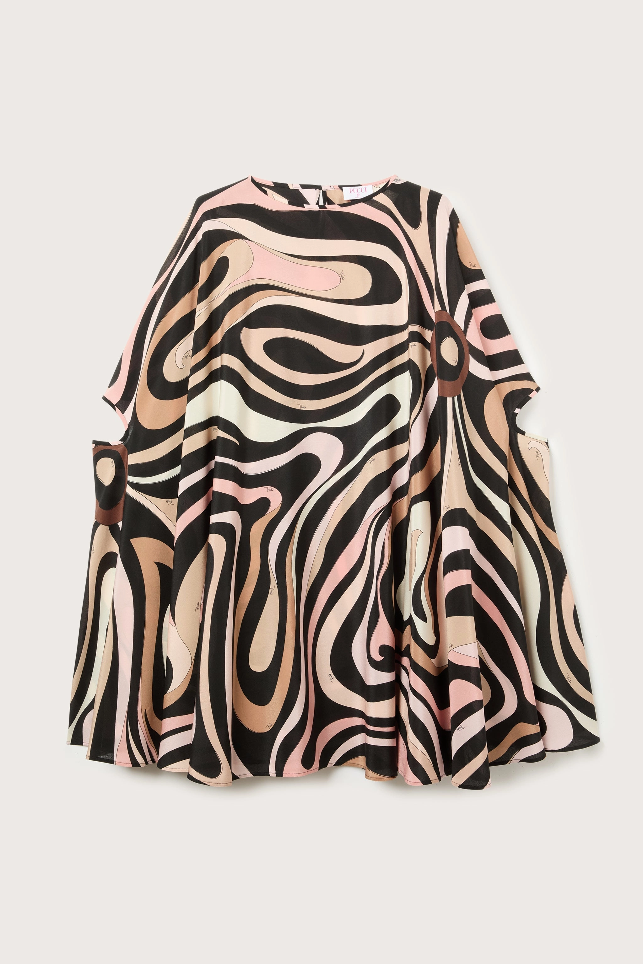 Chilly Weather Wear Chic Style Wear Marmo Print Kaftan Mini Dress