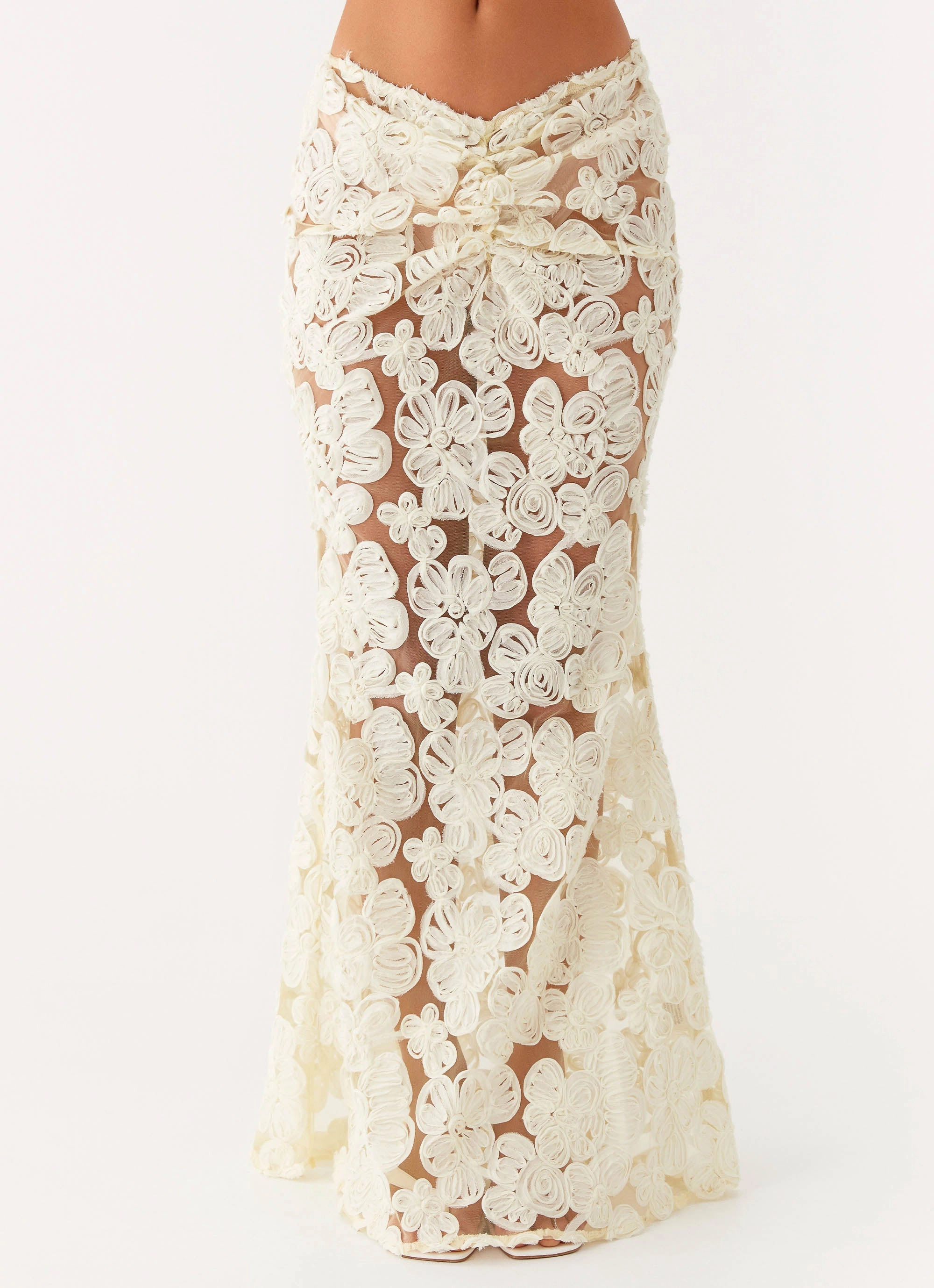 Fiorella Floret Maxi Skirt - Yellow Breezy Edge Light Flow