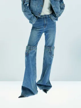 Work Meeting Weekend Style Streetwear Fan Anti Static Material Blend Relaxed Straight Leg Jeans