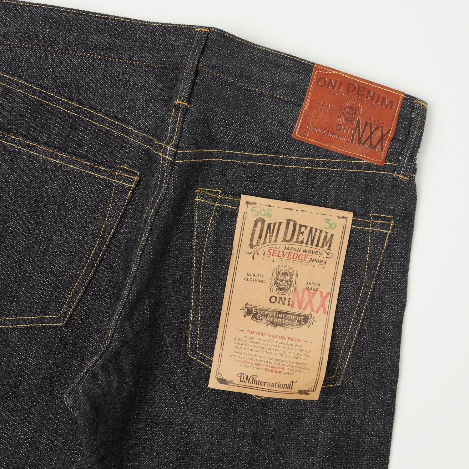 ONI Denim 506NXX 17oz Low Tension Slim Tapered Jean - Raw Hidden Rivet Details Classic Weekend Getaway