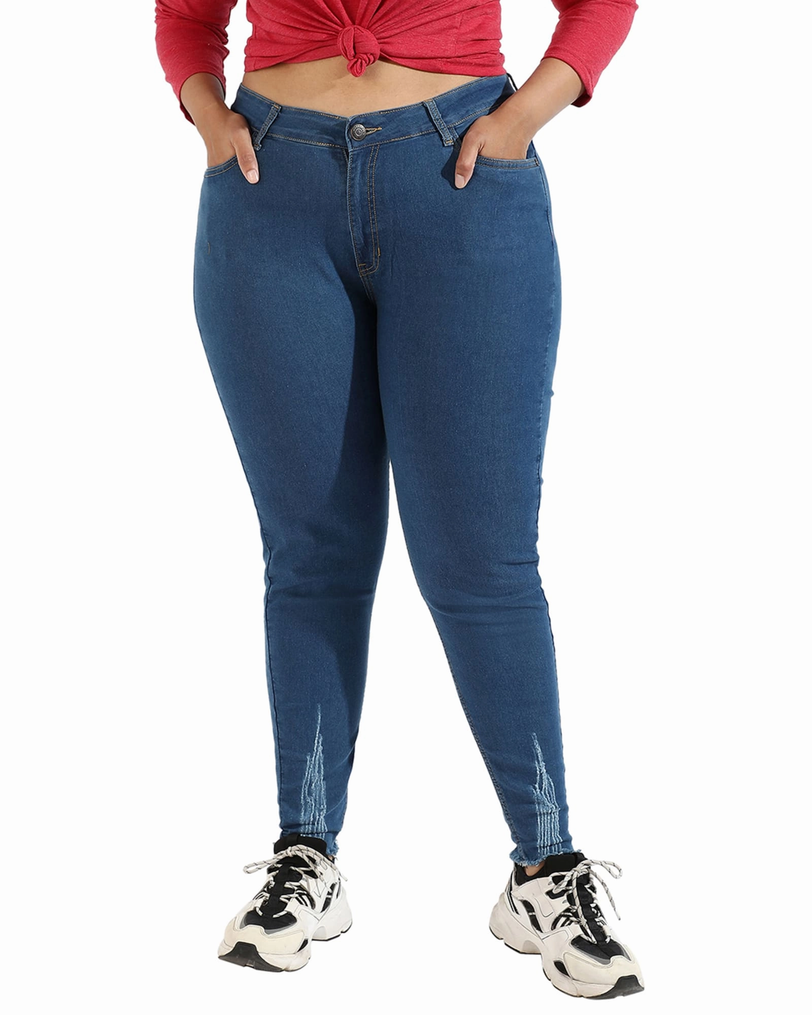Women Solid Blue Skinny Fit Denim Jeans | Royal Blue Day To Night