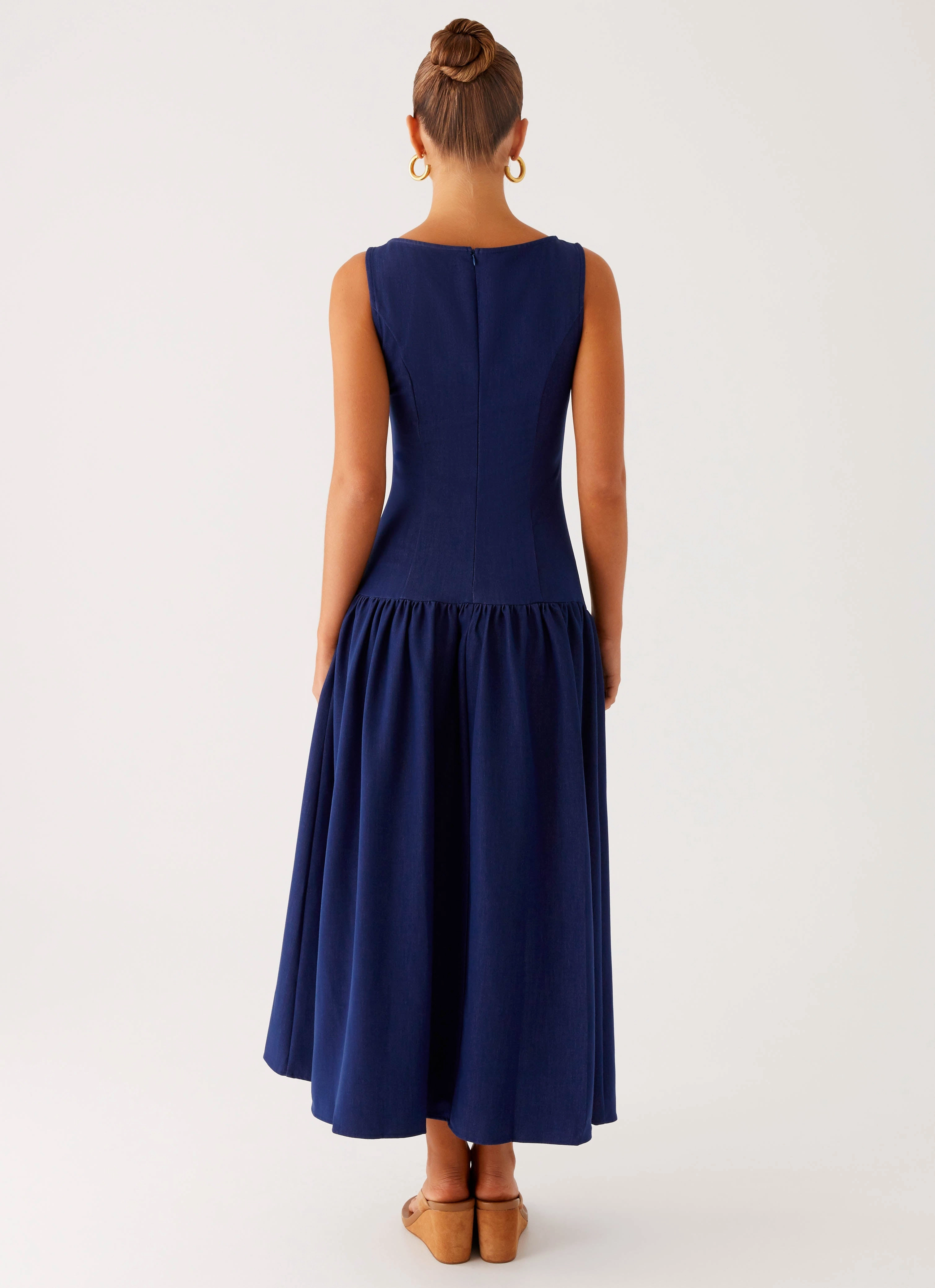 Chic Harmony Hayes Denim Midi Dress - Indigo