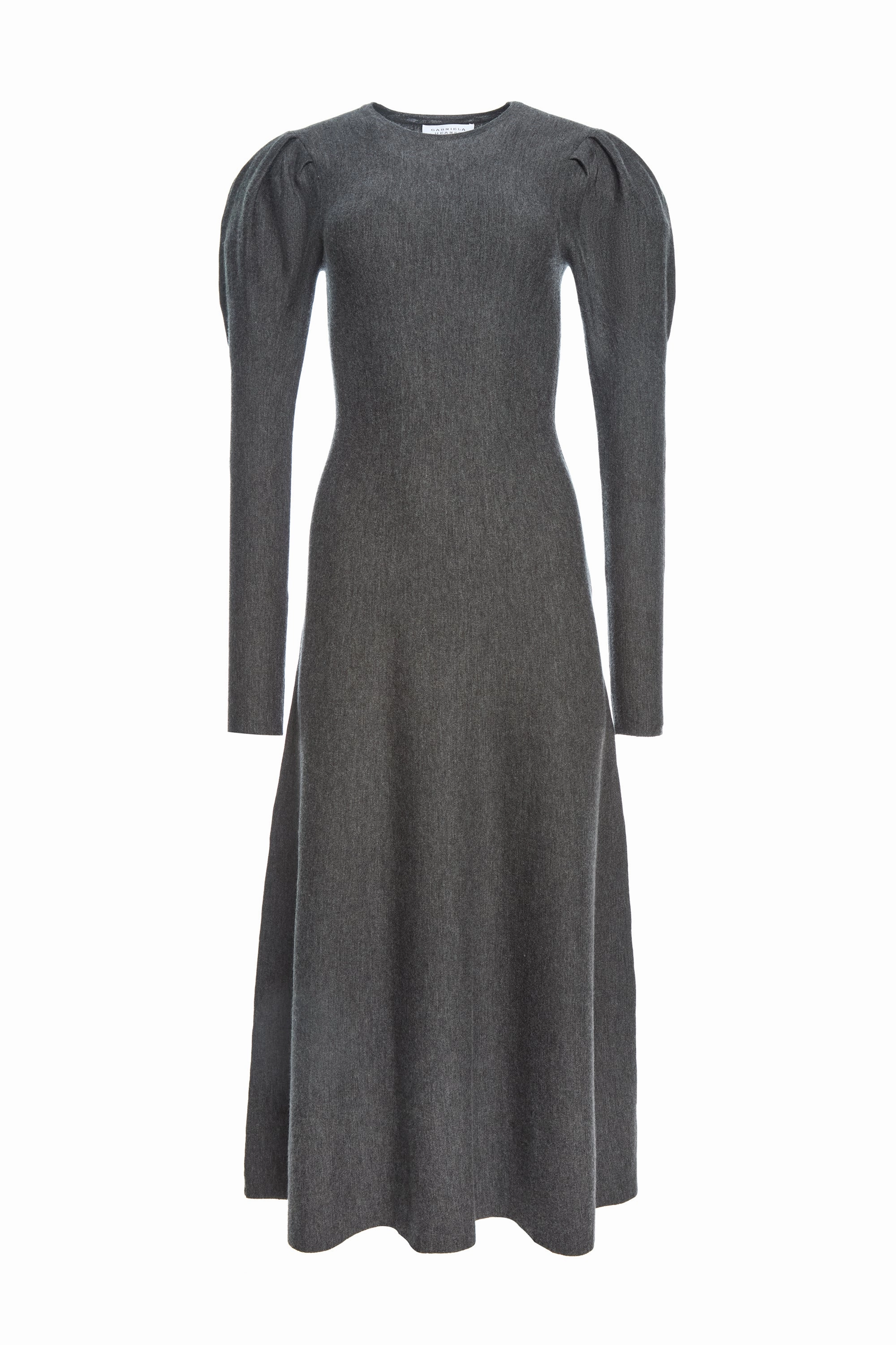 Lounge Vibe Soft touch finish Hannah Knit Maxi Dress in Charcoal Melange Merino Wool Cashmere