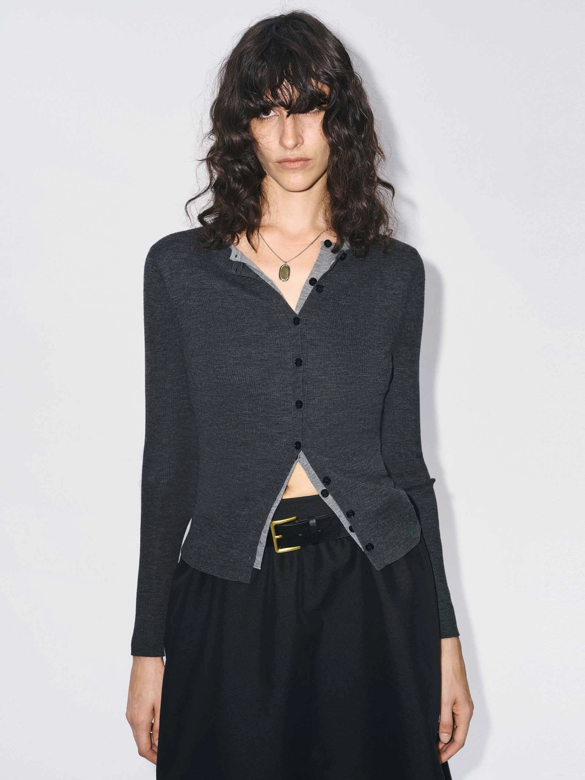 Fitted Layered Wool Cardigan City Ready Neutral Tone Colorfast Guide