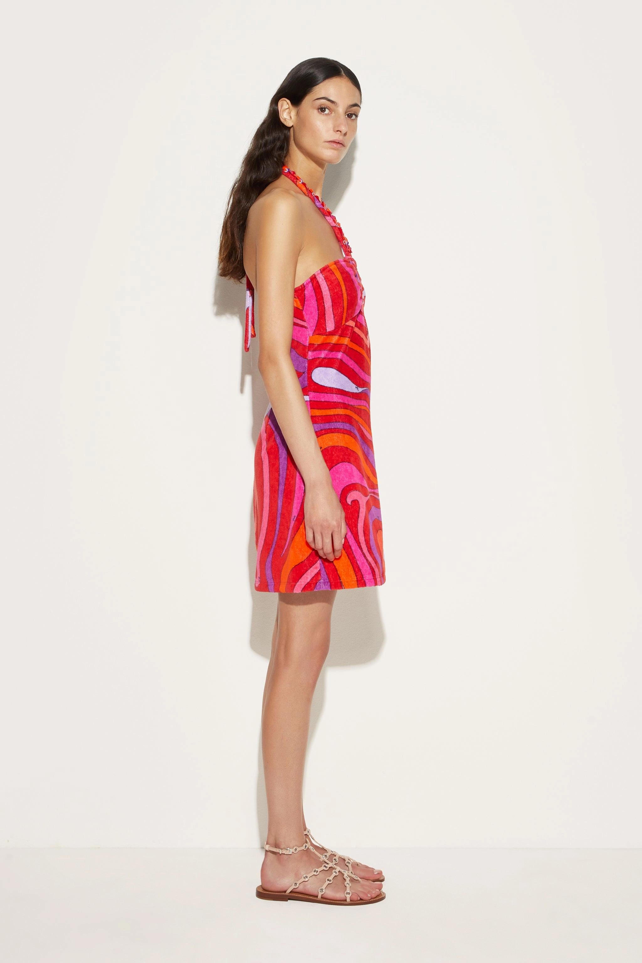 Embroidered Marmo Print Mini Dress All Timewear