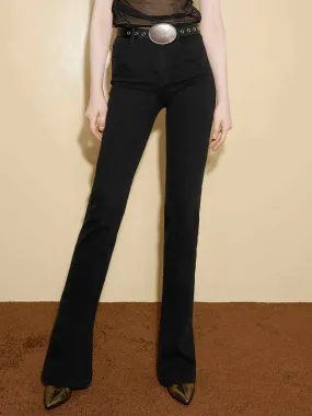 Anti Pilling Technology Flared Mid Waist Stretch Jeans