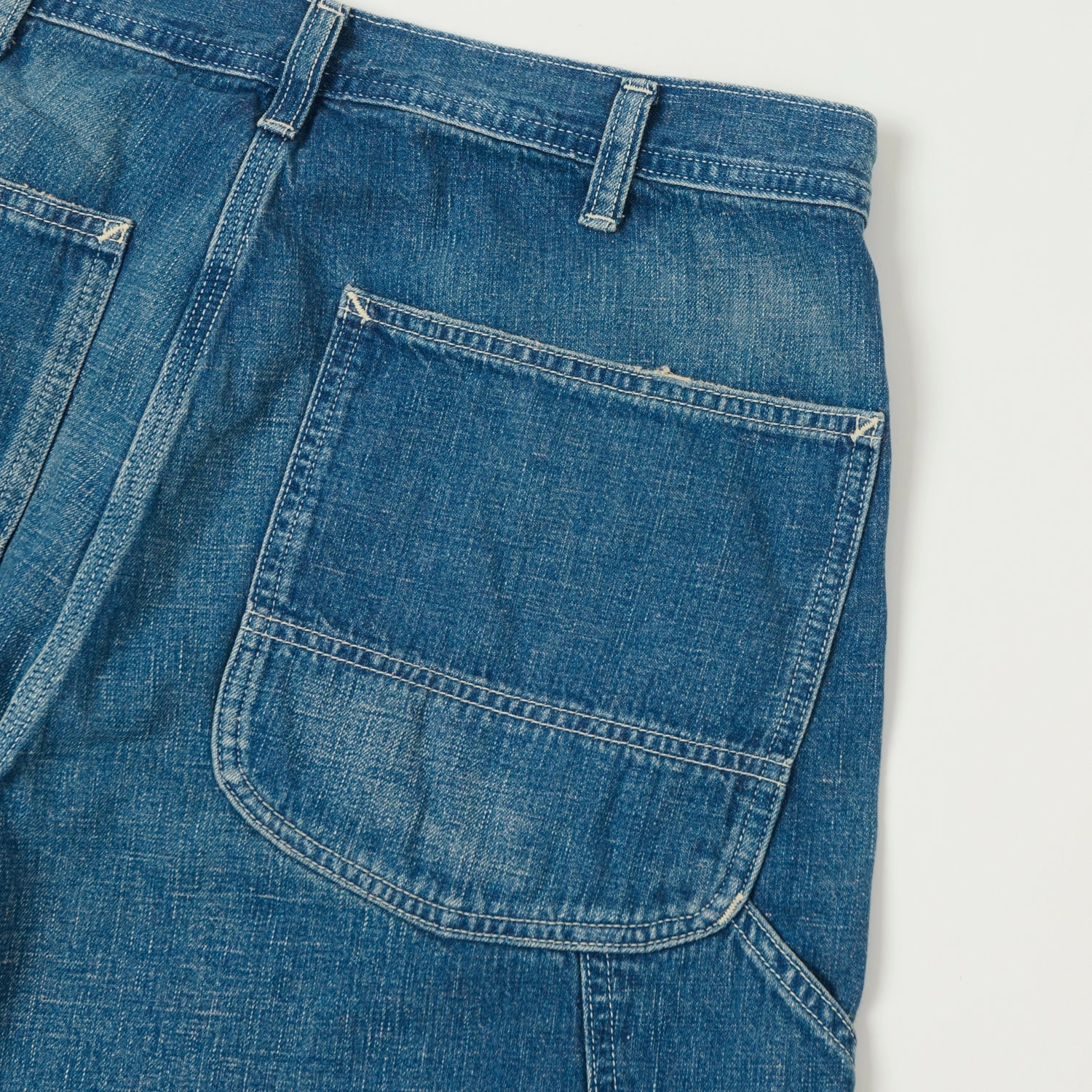 orSlow 1940s Denim Painter Shorts - One Wash Stretch Comfort Ventilated Panels