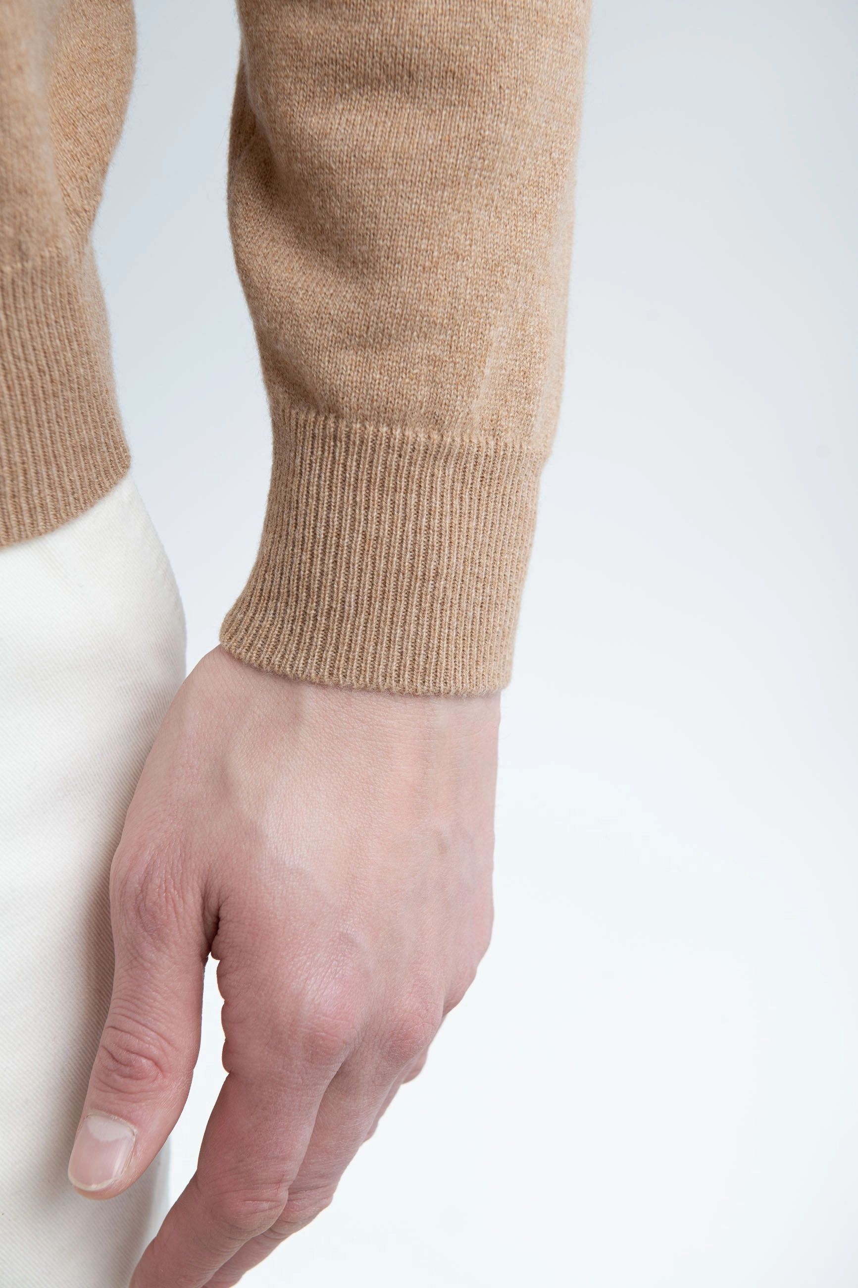 Ochre cashmere round neck ?C Made in italy Easy Care Material