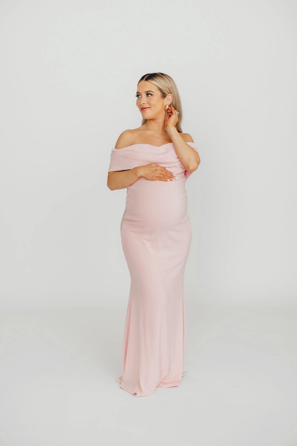 Soft Texture Monroe Maxi Dress in Dusty Pink - Bump Friendly