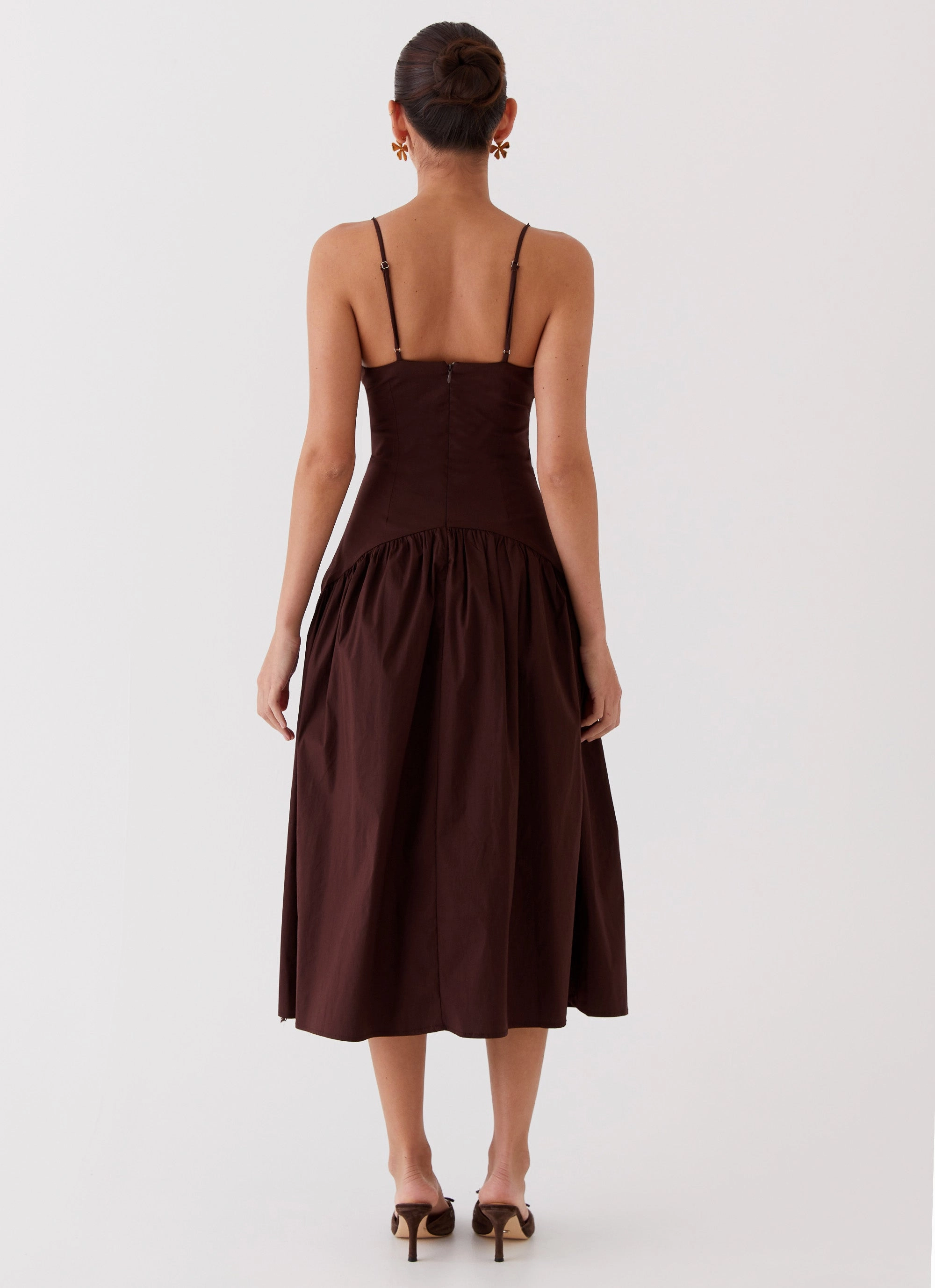 Yvette Corset Midi Dress - Chocolate Neat Finish