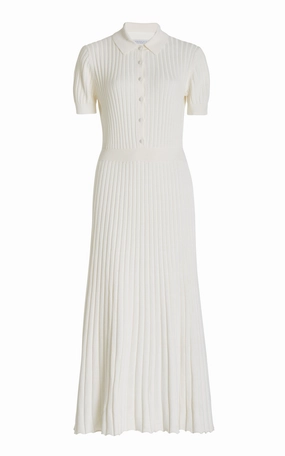 Amor Knit Midi Dress in Ivory Cashmere Silk 3D Knitting Technology