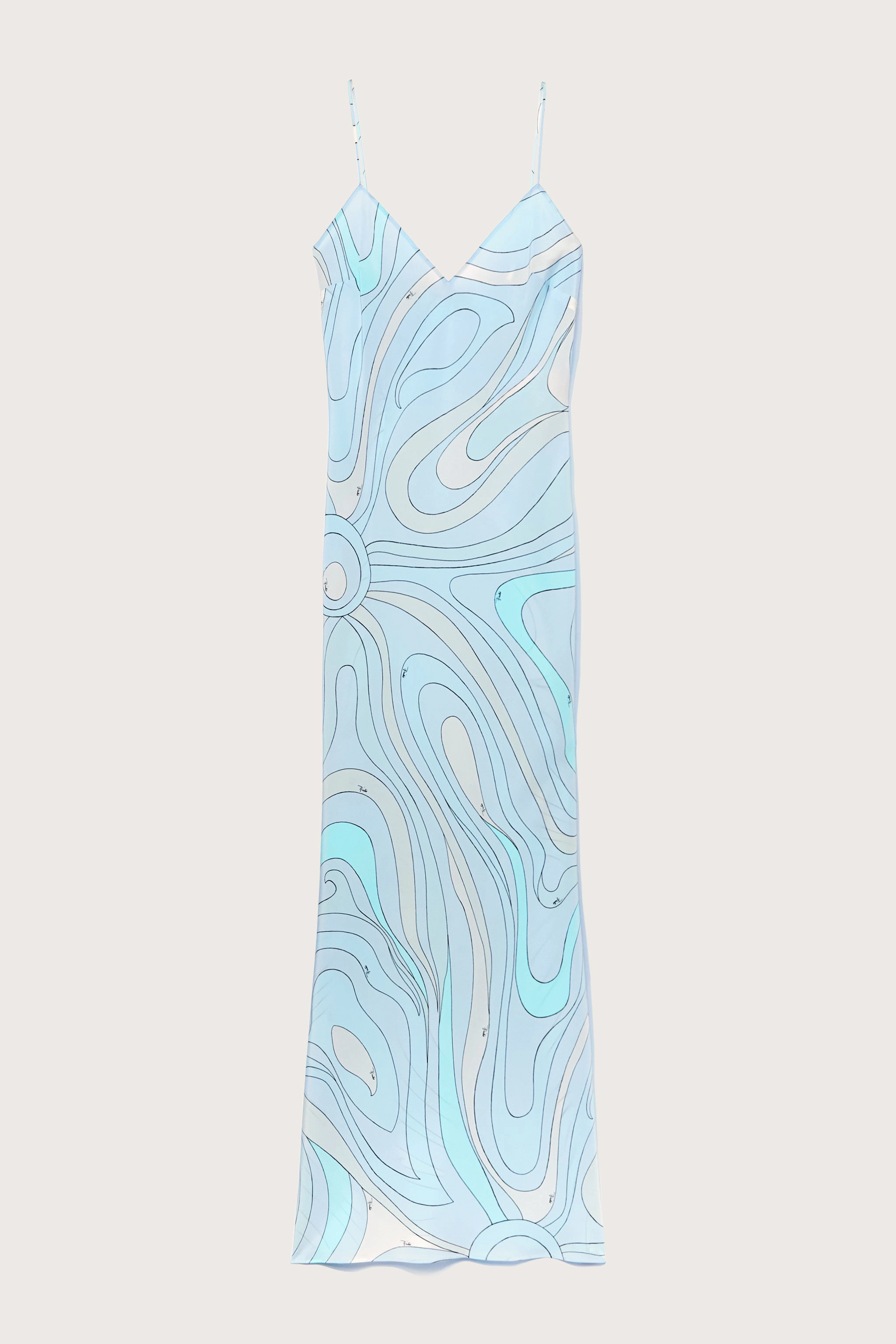 Marmo Print Silk Dress Edgy-Look Side-Pocket