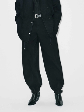 Layered Wear Slim Profile Elasticated Hem Cotton Pants