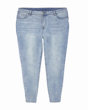 Friction Free Inner Lining Holmes Cropped Skinny Jean with Contrasting Fashion Stripe | Light Wash