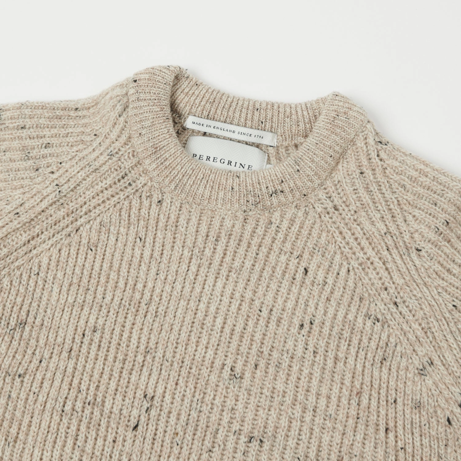 Peregrine Ford Crew Neck Jumper - Oatmeal Minimal Warmth Eco Friendly Dye