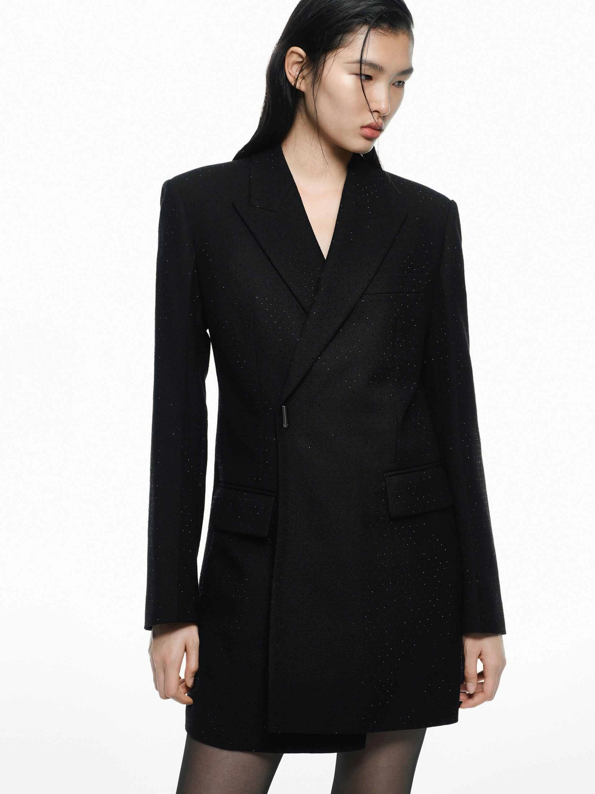 Pure Wool Blazer Dress Elegant Simplicity Flattering Shape Look