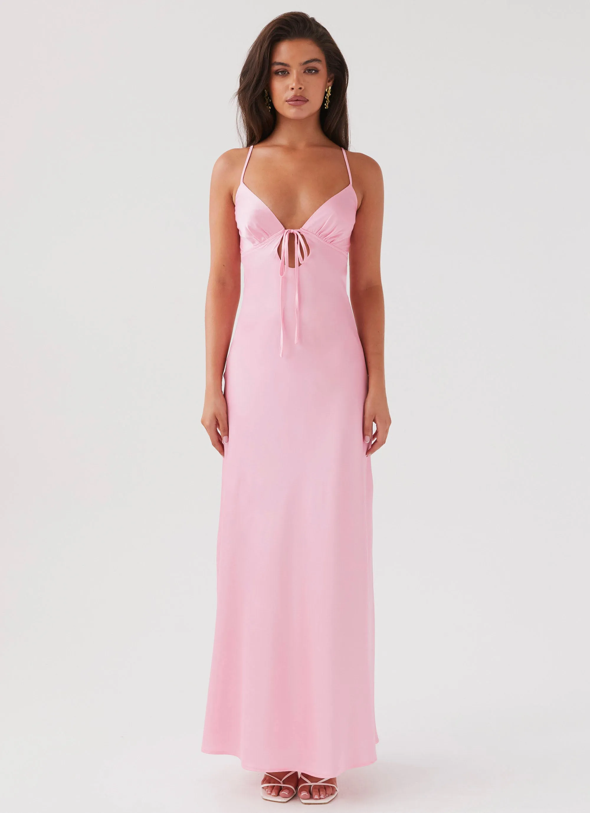 Flora Satin Maxi Dress - Candy WrinkleResistantFinish