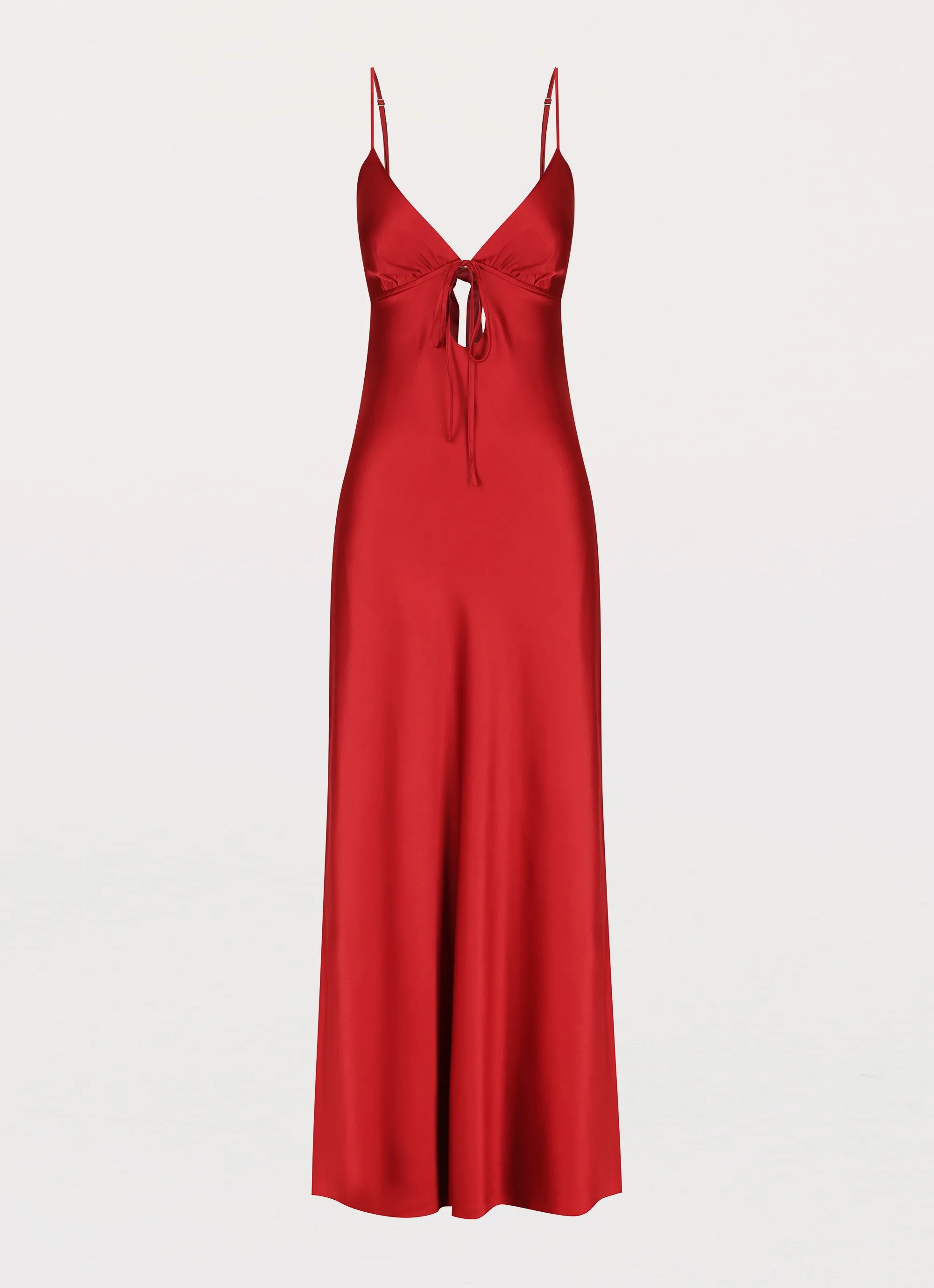 Formal Look Flora Satin Maxi Dress - Cherry