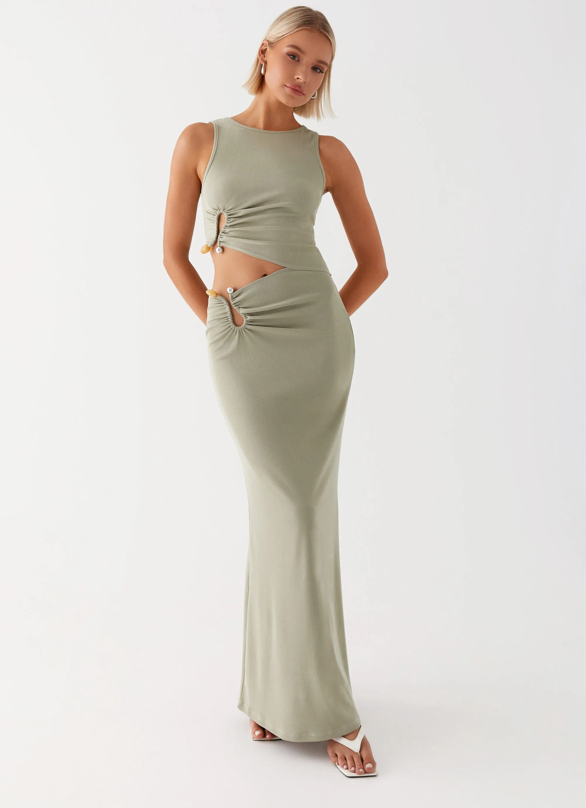 Smart and Relaxed Minimal Core Lennox Maxi Dress - Sage