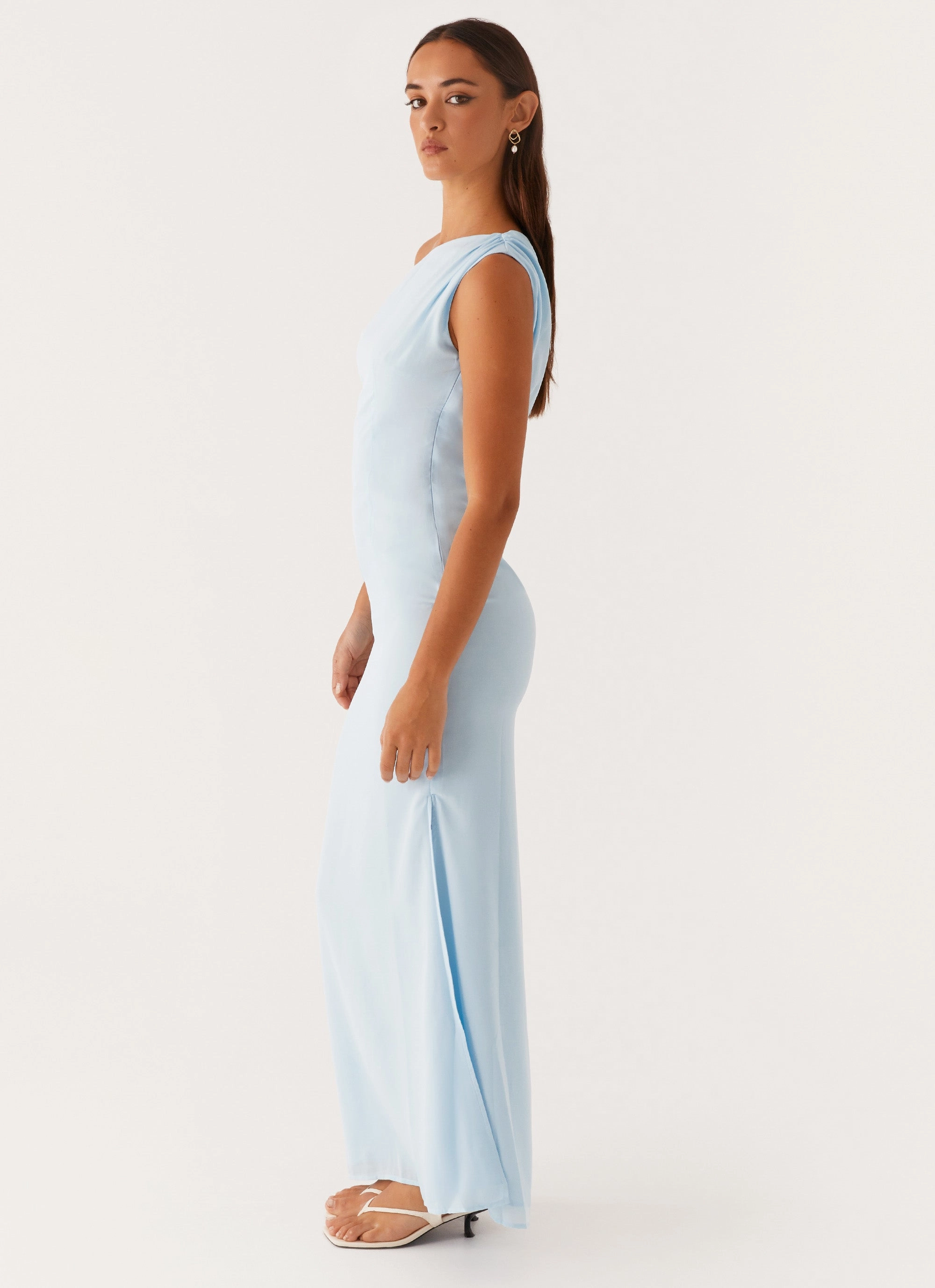 Classic Comfort Dinner Date Maxi Dress - Blue