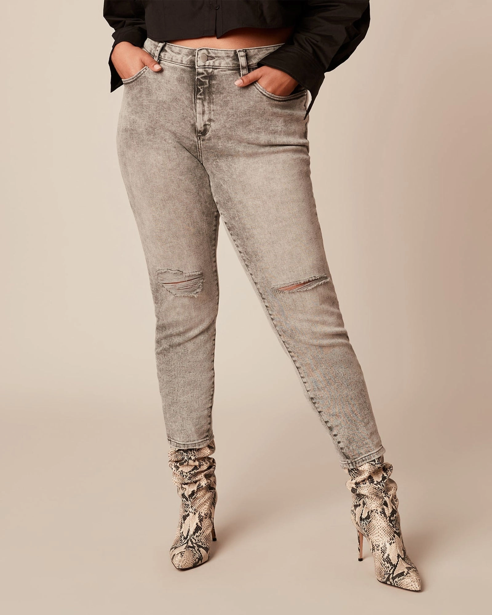 Sunny Vibes Office Wear Florence Skinny Jean | Charcoal Grey
