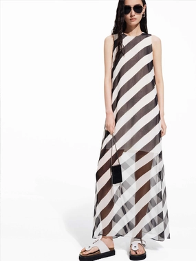 Silk Blend Sleeveless Dress Quiet Glow