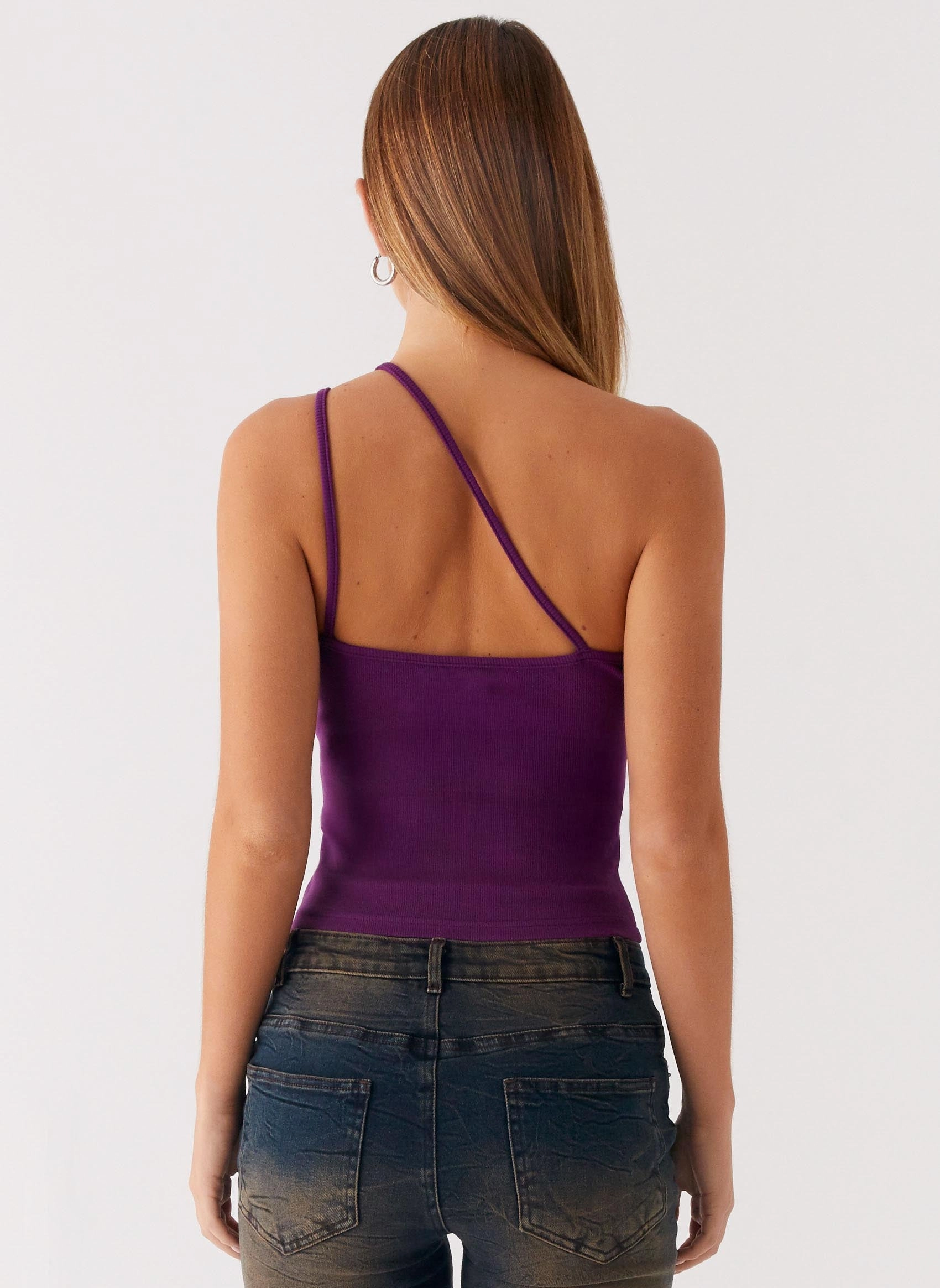 enough Optix Button Front Top - Plum