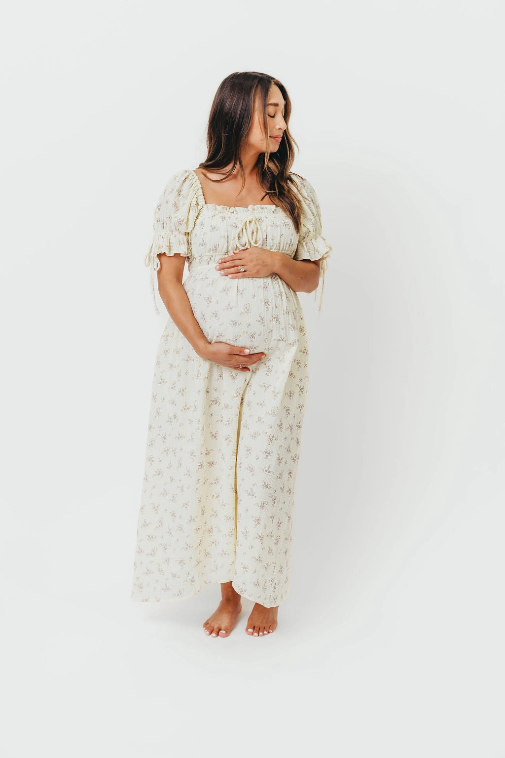 Gentle Texture Savanna Steppe 100% Cotton Dress in Lilac - Bump Friendly & Inclusive Sizing (S-3XL)