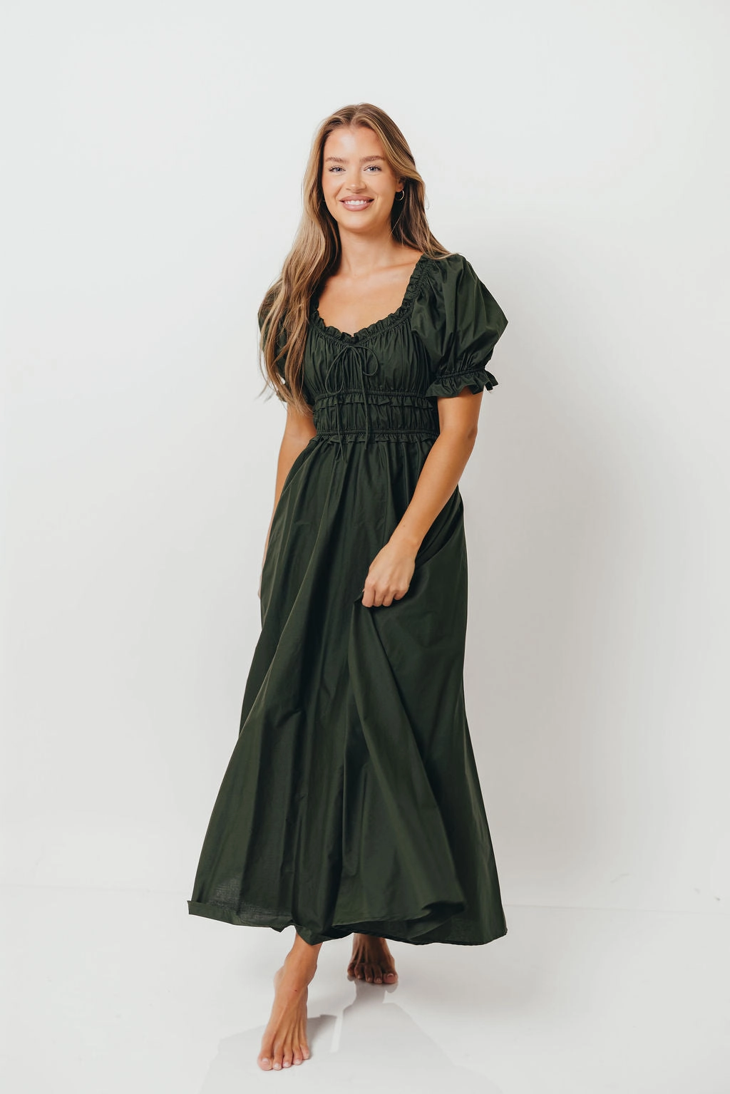 Sydnee Cotton Maxi Dress in Evergreen - Bump Friendly - Restocking in Nov Special-Edition